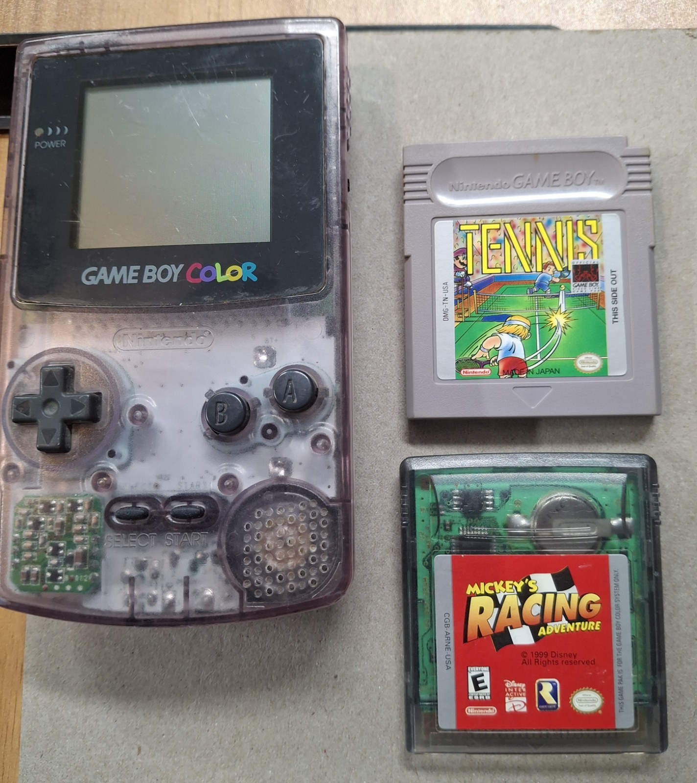Nintendo Game Boy Color Atomic Purple W/ Two Games