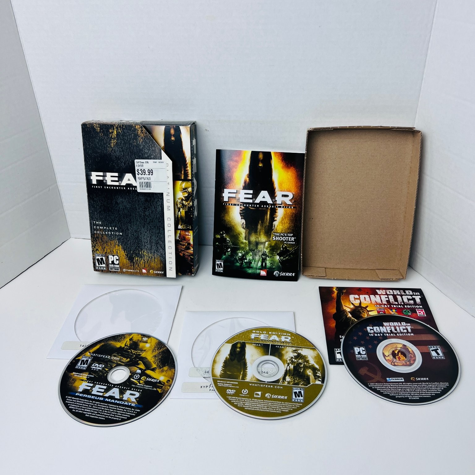F.E.A.R. Platinum Collection PC Video Game Shooter Horror With Manual and Key