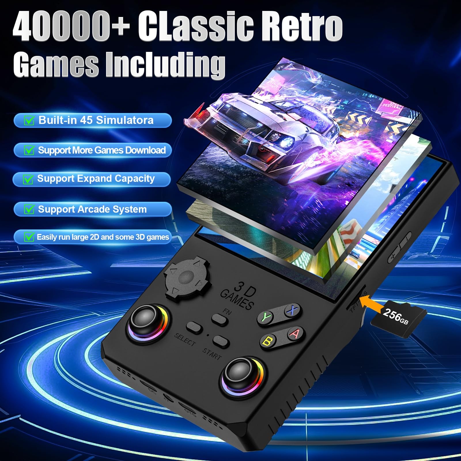 2026 V40MAX Upgraded Retro Handheld Game Console, Built in 40,000+Classic Gam…