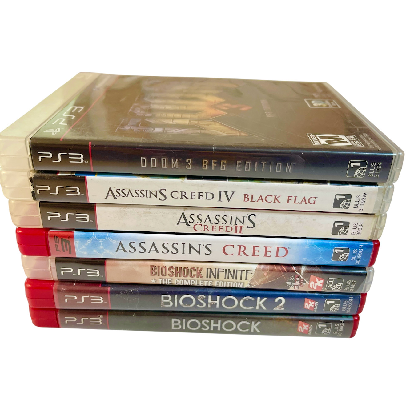 Playstation 3 PS3 7 Game Lot Bioshock Assassin’s Creed Doom 3 Tested Clean Discs