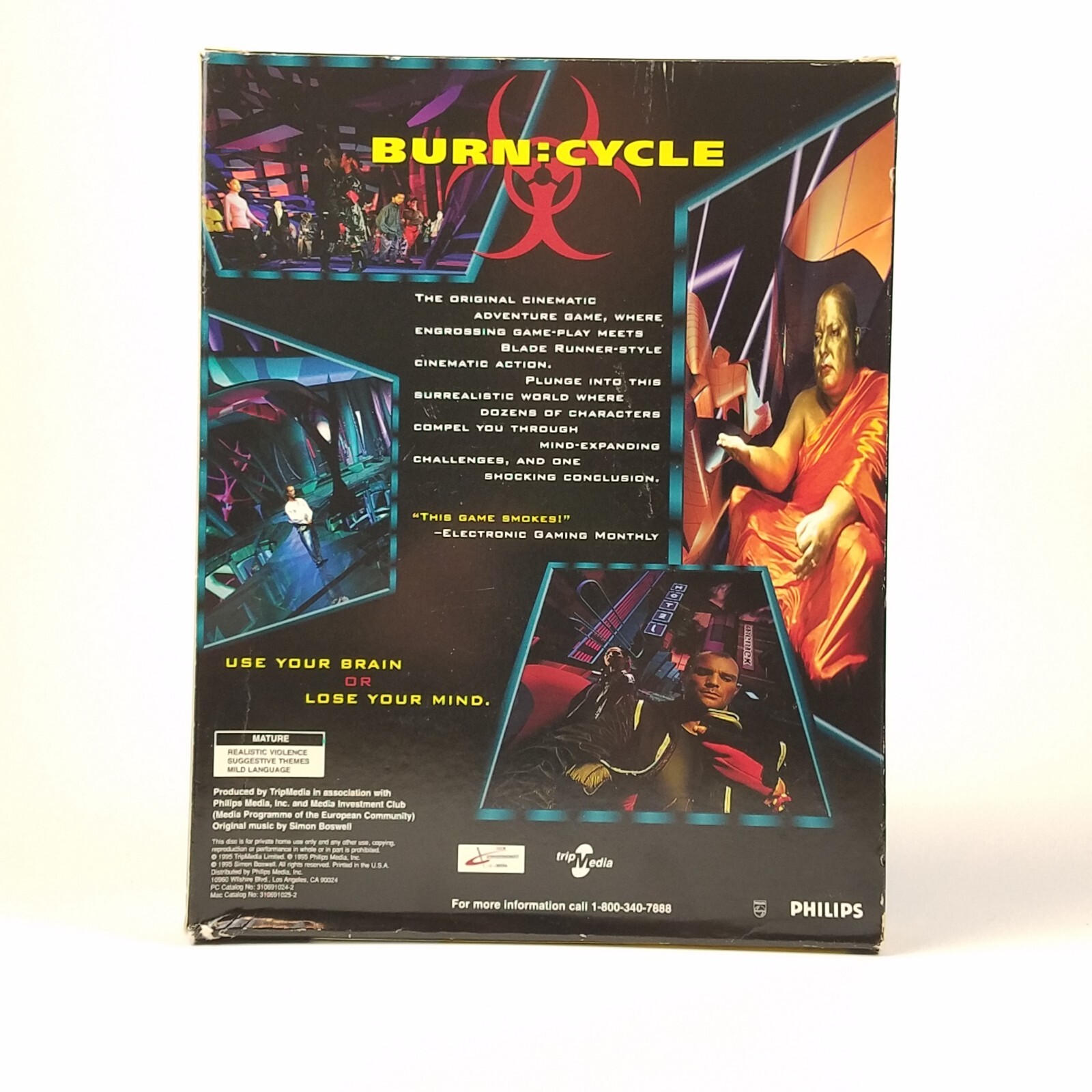 Burn Cycle PC/Mac/CD-ROM Big Box Complete in Box FMV Style Game w/ Soundtrack
