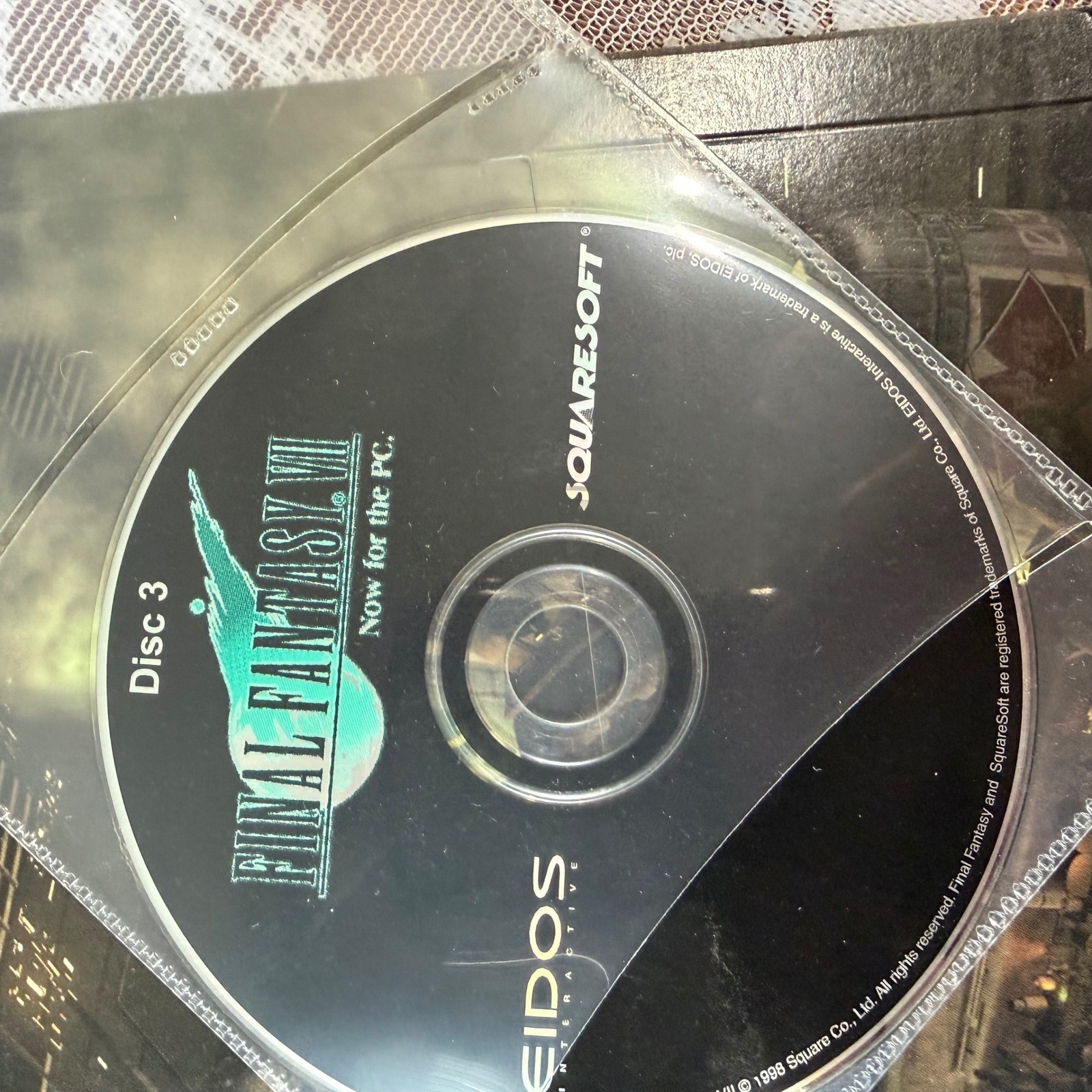 UNTESTED Eidos Final Fantasy VII PC Game Big Box 1998 3-Disc Set Manual Complete