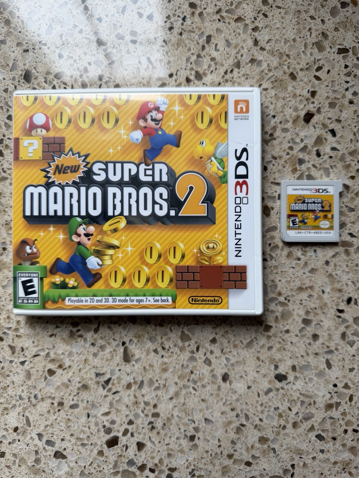 Nintendo 3DS XL (Metallic Blue) with Charger, New Super Mario Bros. 2 Tested