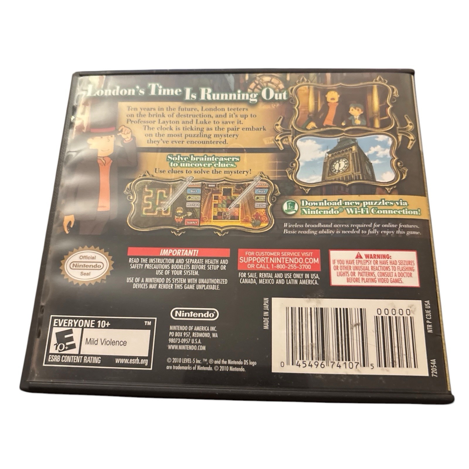 Professor Layton and the Unwound Future (Nintendo DS, 2010) CIB W/ Inserts