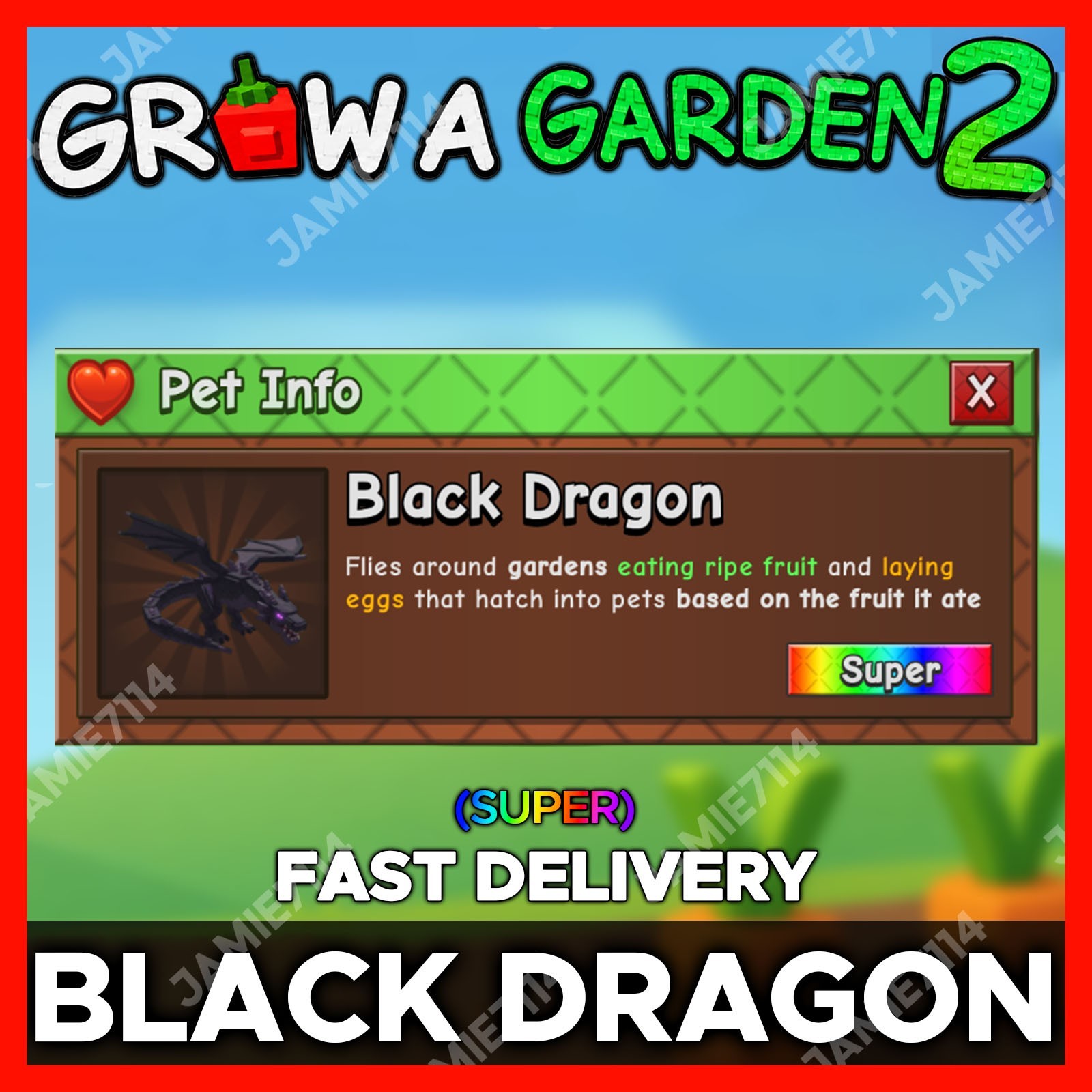 🪴Grow a Garden 2 | Black Dragon | GAG2 Fast & Easy