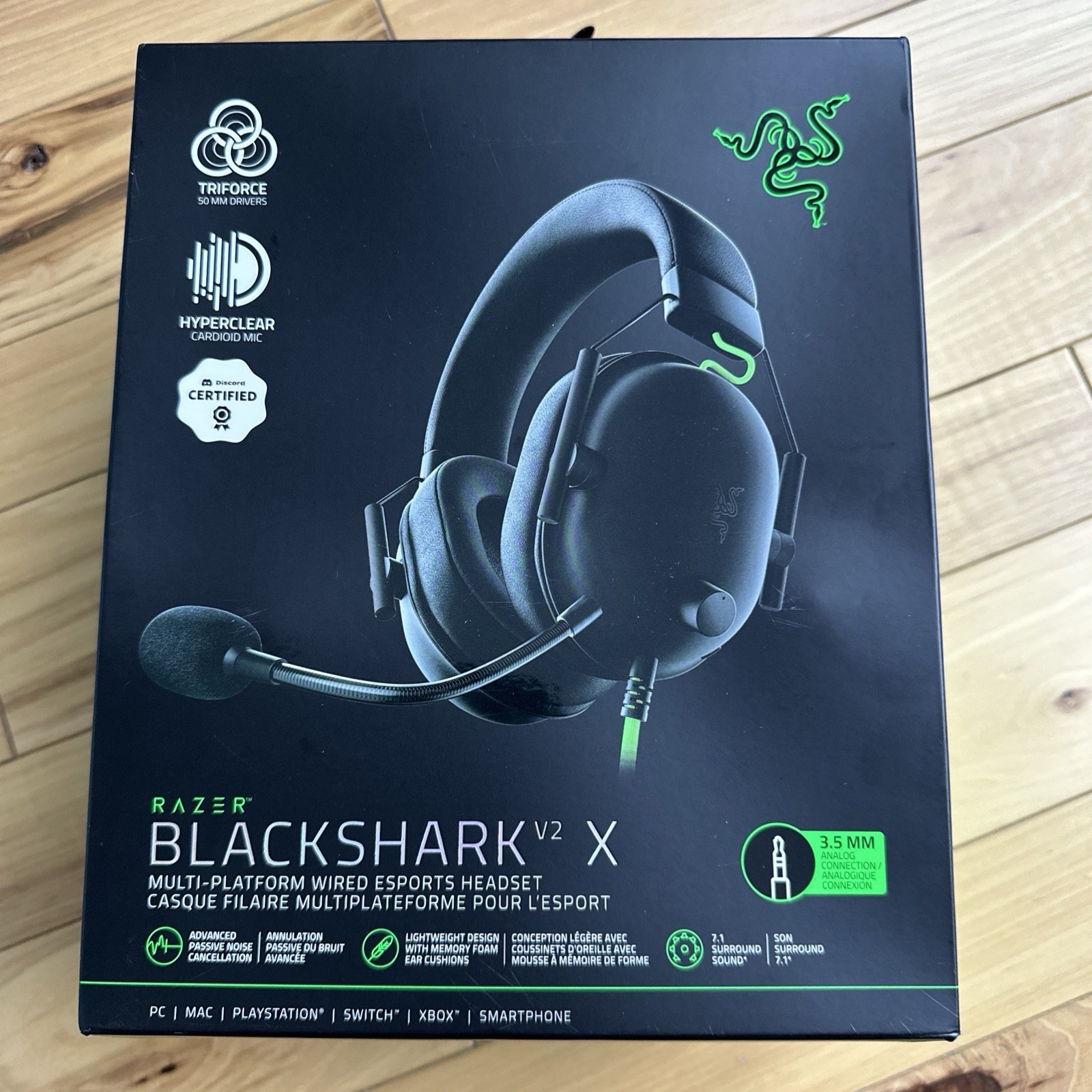 Razer BlackShark V2 X Wired Gaming Headset Multi-Platform – NEW Sealed