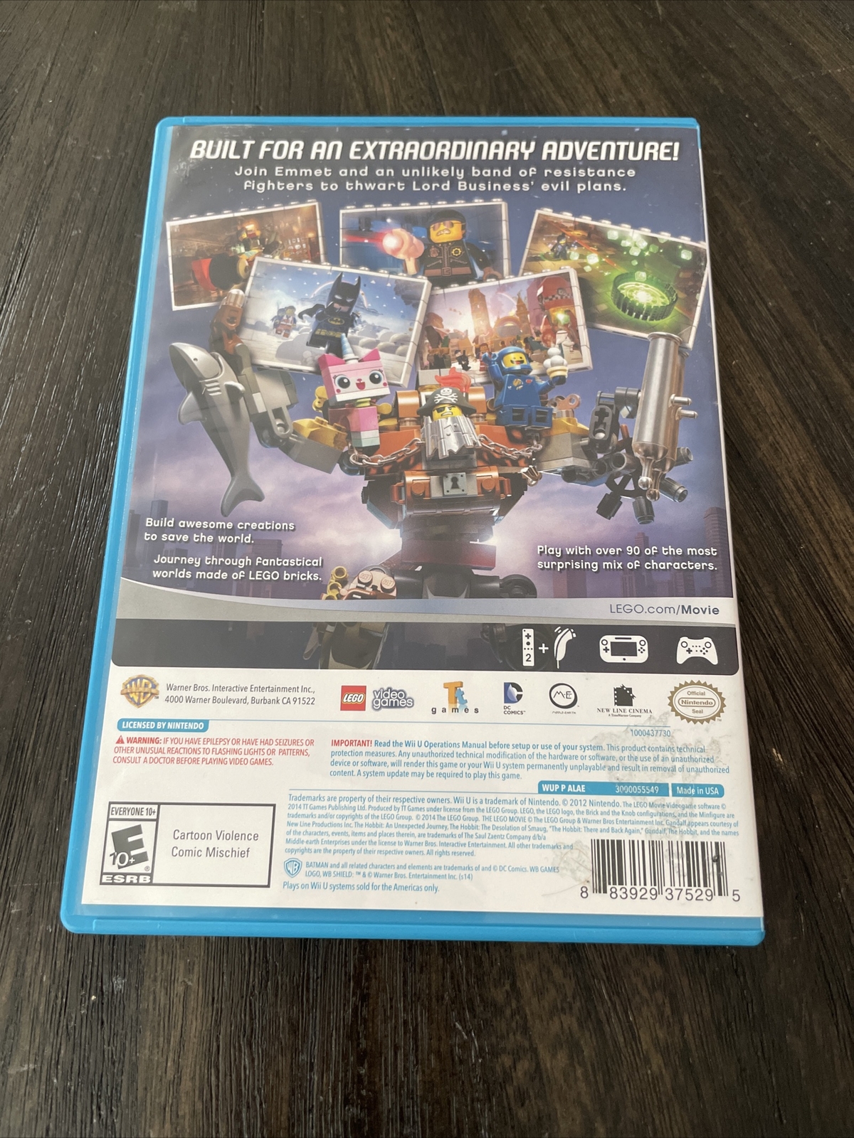 Nintendo WiiU Wii U Game Lego The Lego Movie Videogame CIB Complete In Box
