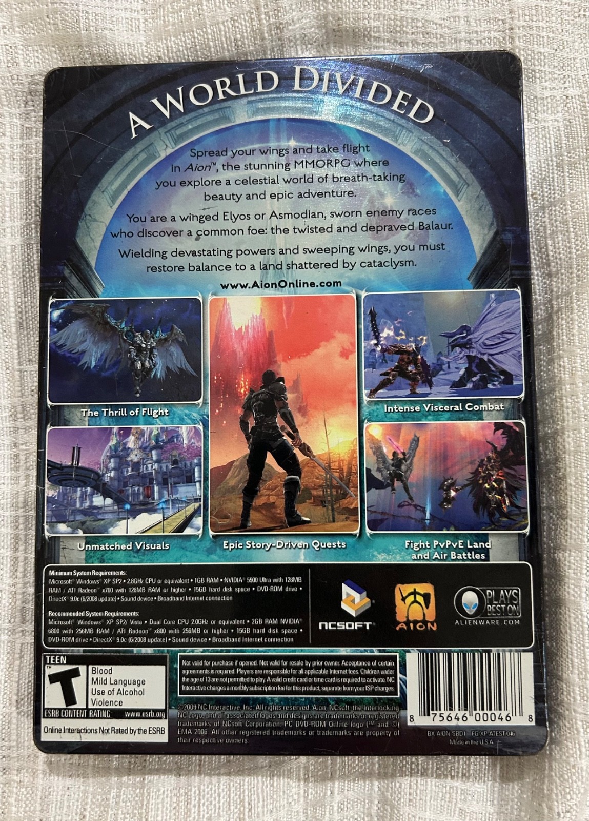 AION DVD-ROM 2-Disc PC Metal Case Steelbook Edition 2009 Game Complete TESTED