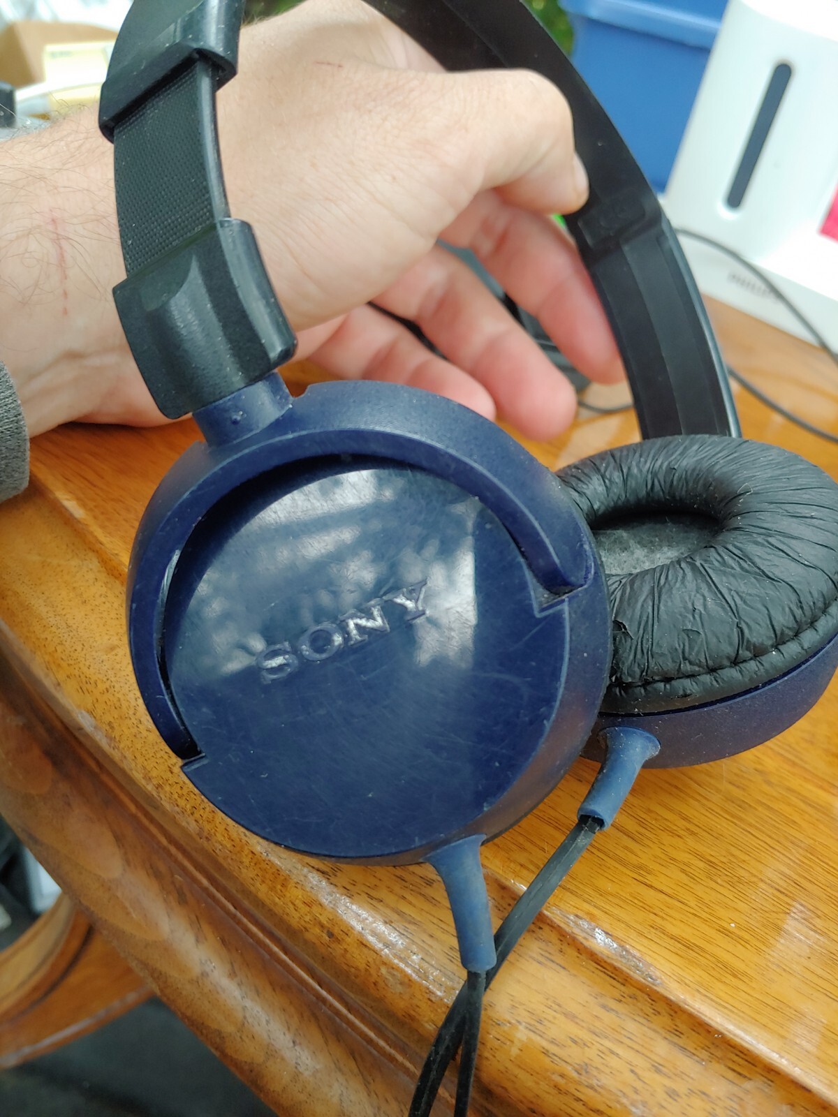 sony wired headset blue 3.5mm Jack tested 90s