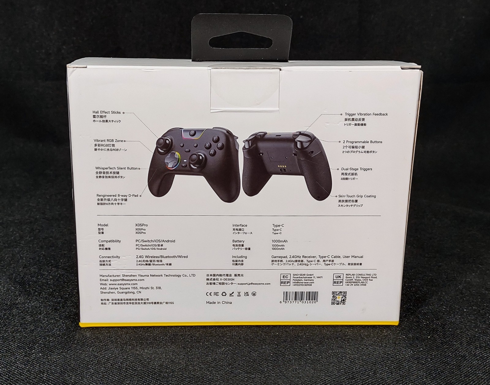 EasySMX X05Pro Wireless PC Controller Quiet-Press Buttons, 2-Stage Impulse NEW!!