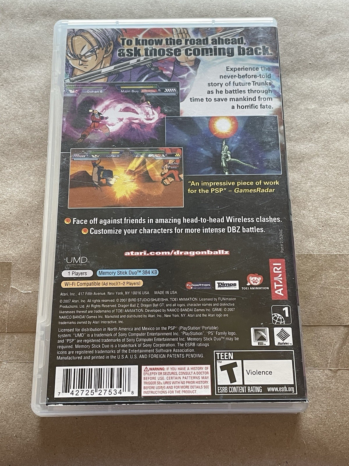 Dragon Ball Z Shin Budokai Another Road PSP