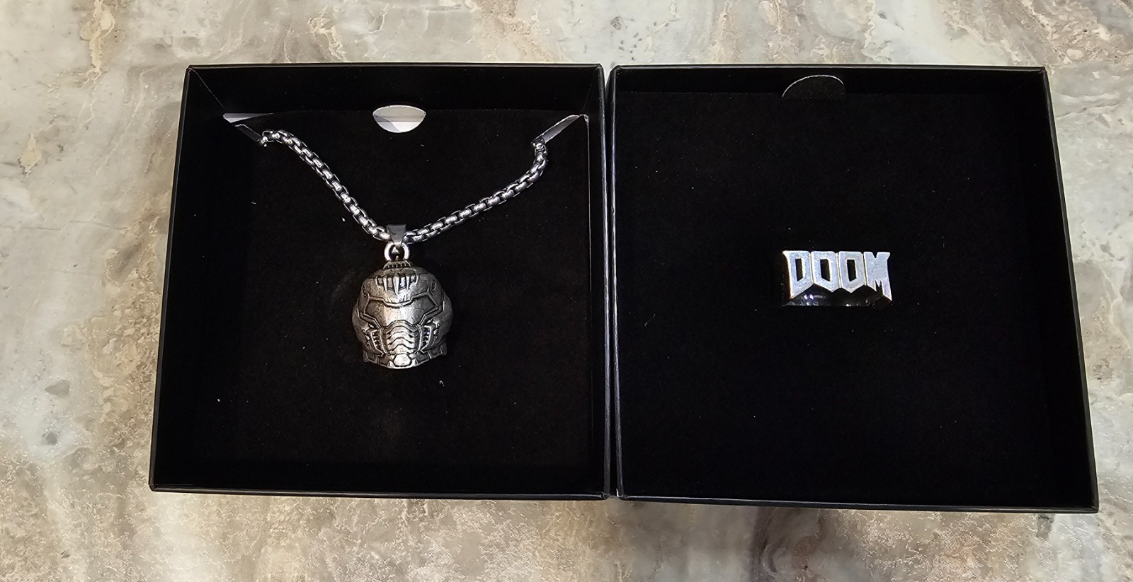 Doom Bundle – Dark Ages Slayer Helmet Necklace and Doom Ring