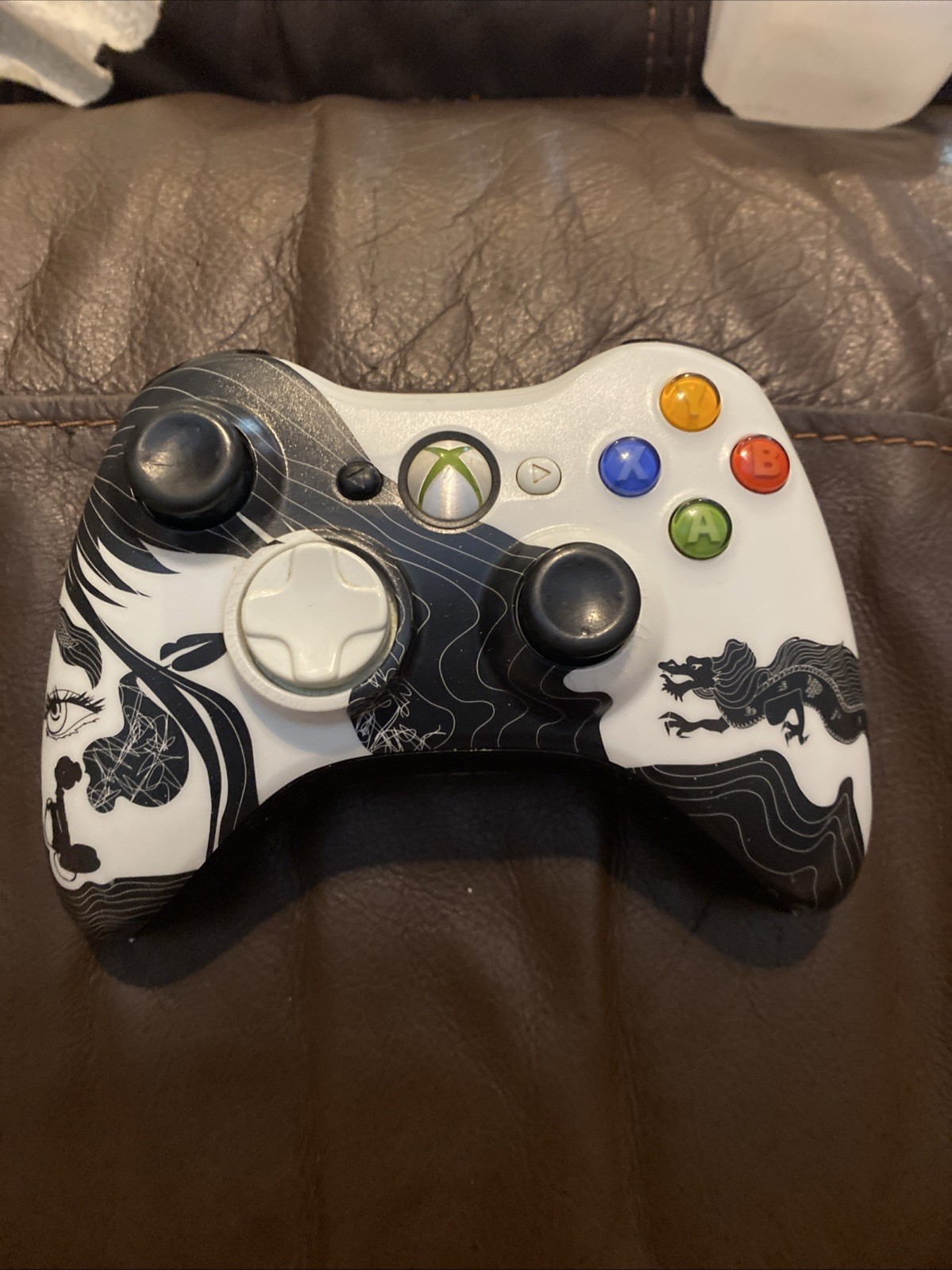 Microsoft Xbox 360 Limited Dragon Age Black And White Controller TESTED READ