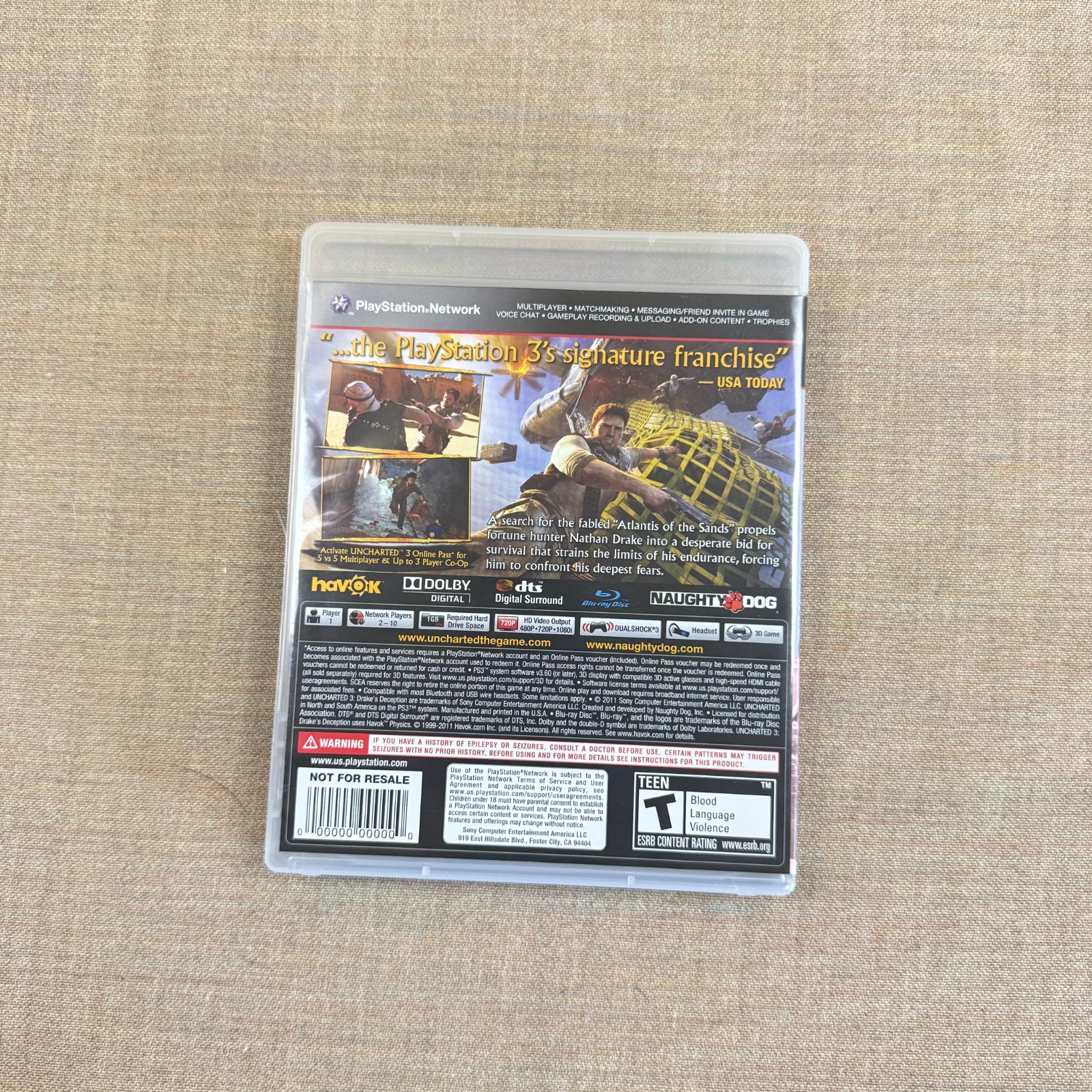 Uncharted 3: Drake’s Deception (Sony PlayStation 3, 2011)