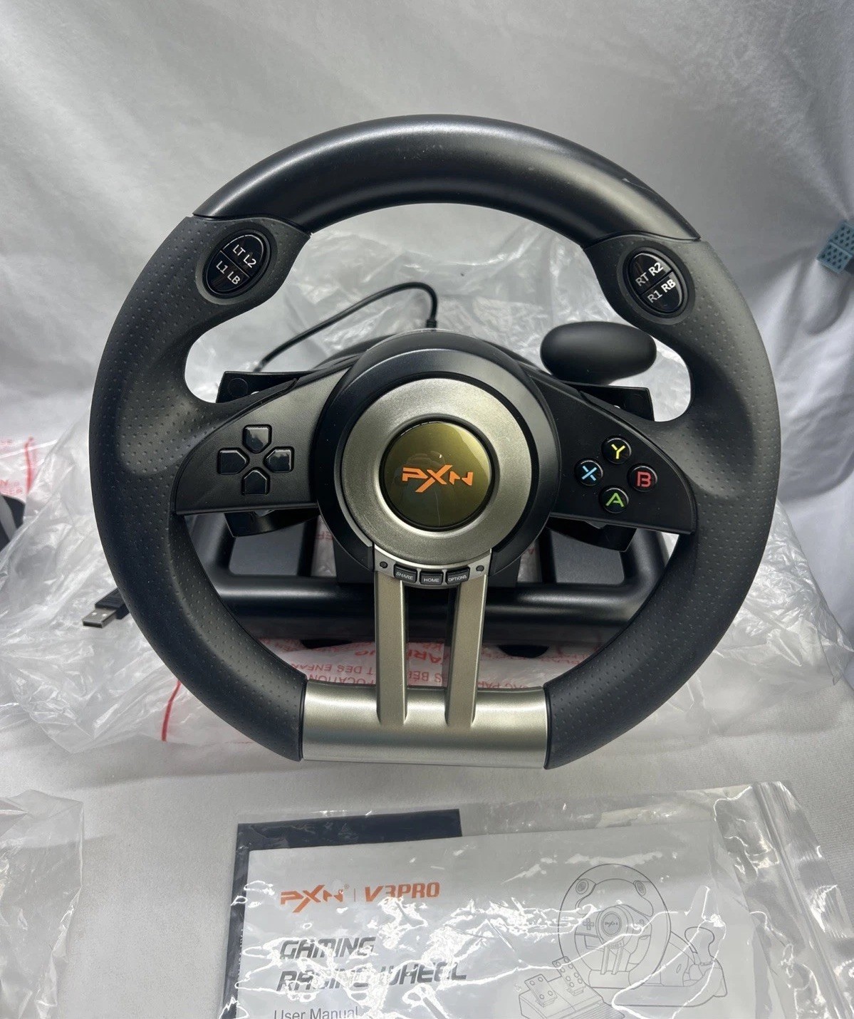 PXN V3 Pro Gaming Racing Steering Wheel 180° w Pedals for Xbox PC PS3