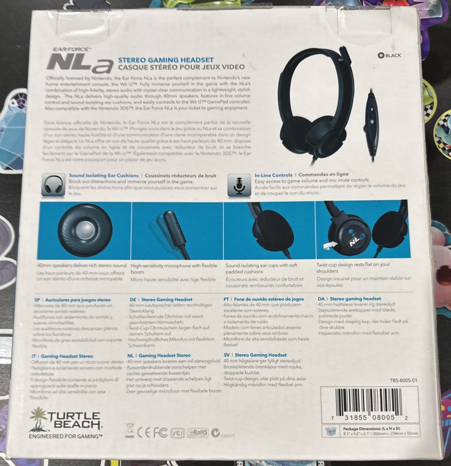 Turtle Beach Ear Force NLa Black Headband Headsets For Wii U & 3DS!!