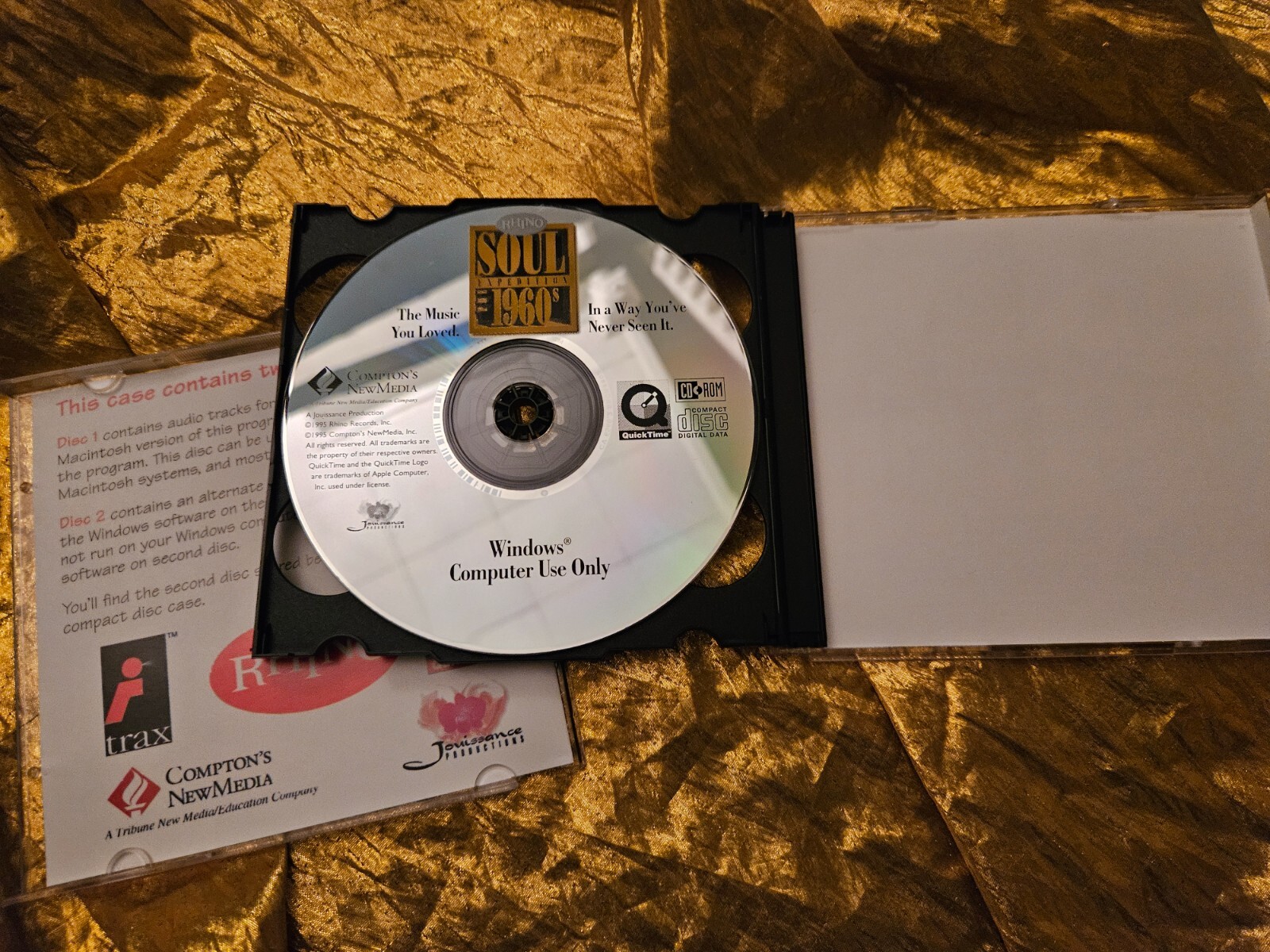 SOUL EXPEDITION THE 1960’s Compton’s NewMedia RHINO 2 CD’s PC CD-ROM Windows MAC