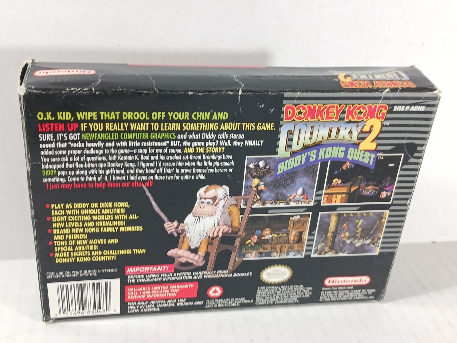 Donkey Kong Country 2 SNES Complete Box Game Manual Super Nintendo Authentic