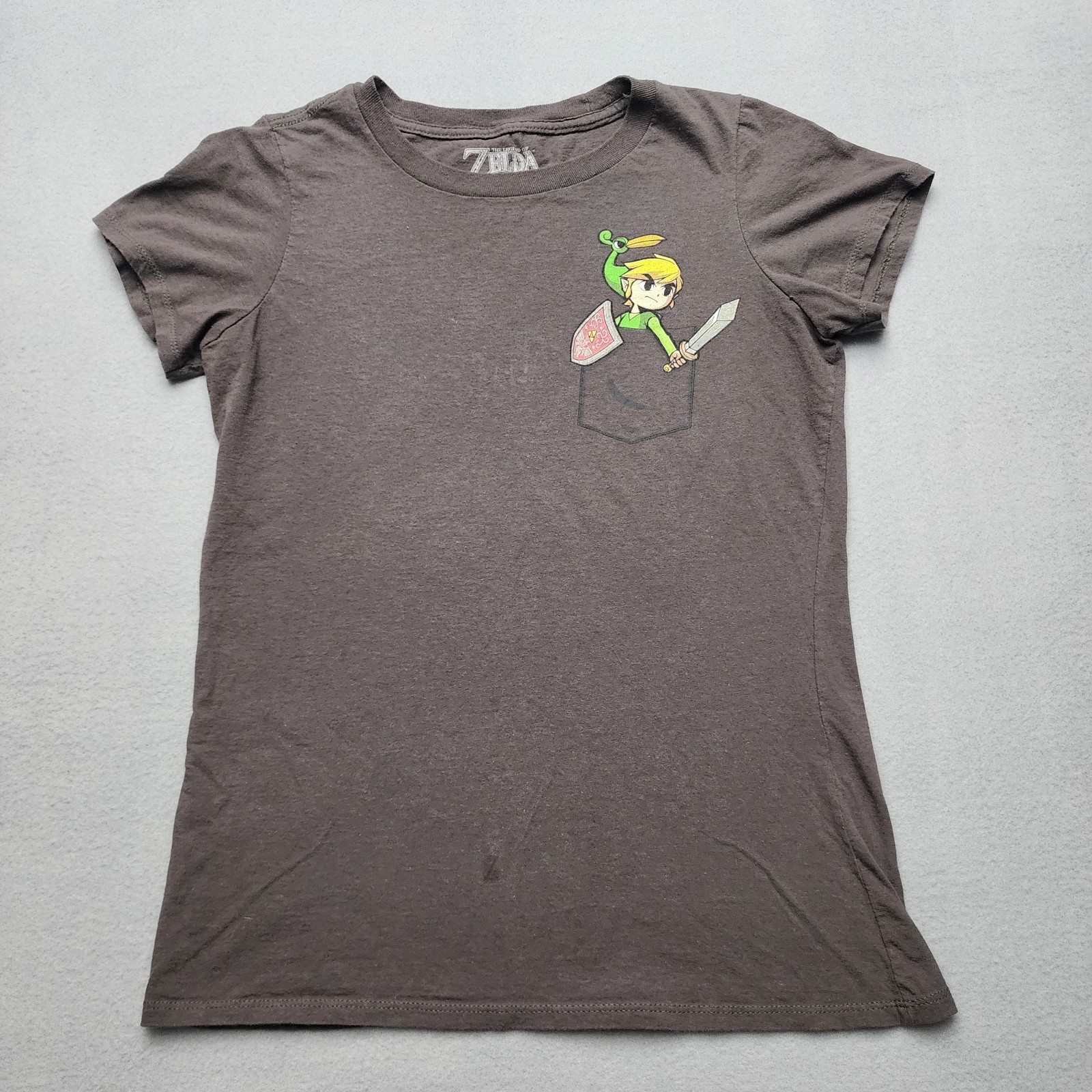 Nintendo The Legend of Zelda Toon Link Pocket Graphic T-Shirt Brown Women’s…