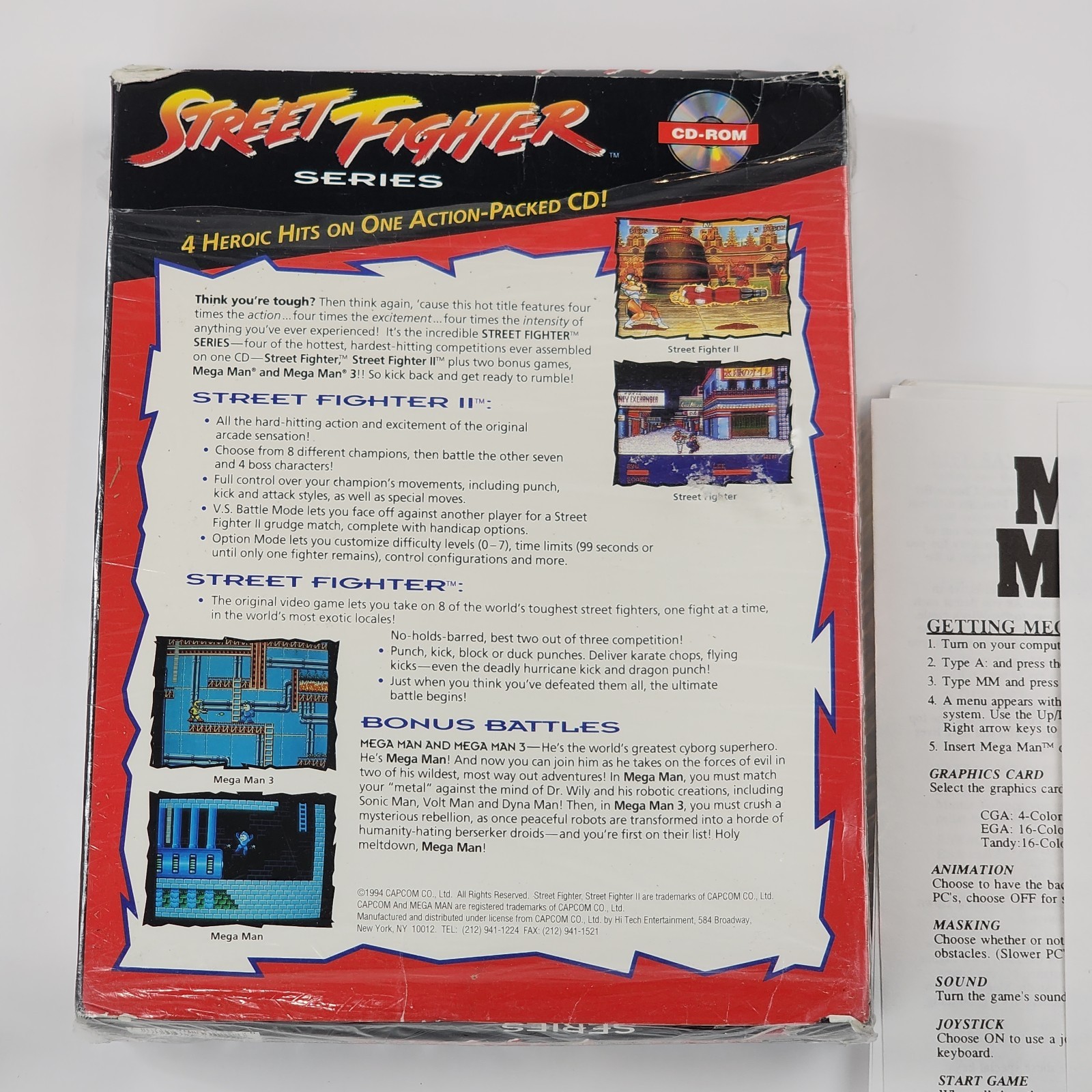 Street Fighter Series 1 & 2 PC Big Box Complete CD Rom W Megaman 1 & 3 Bonus
