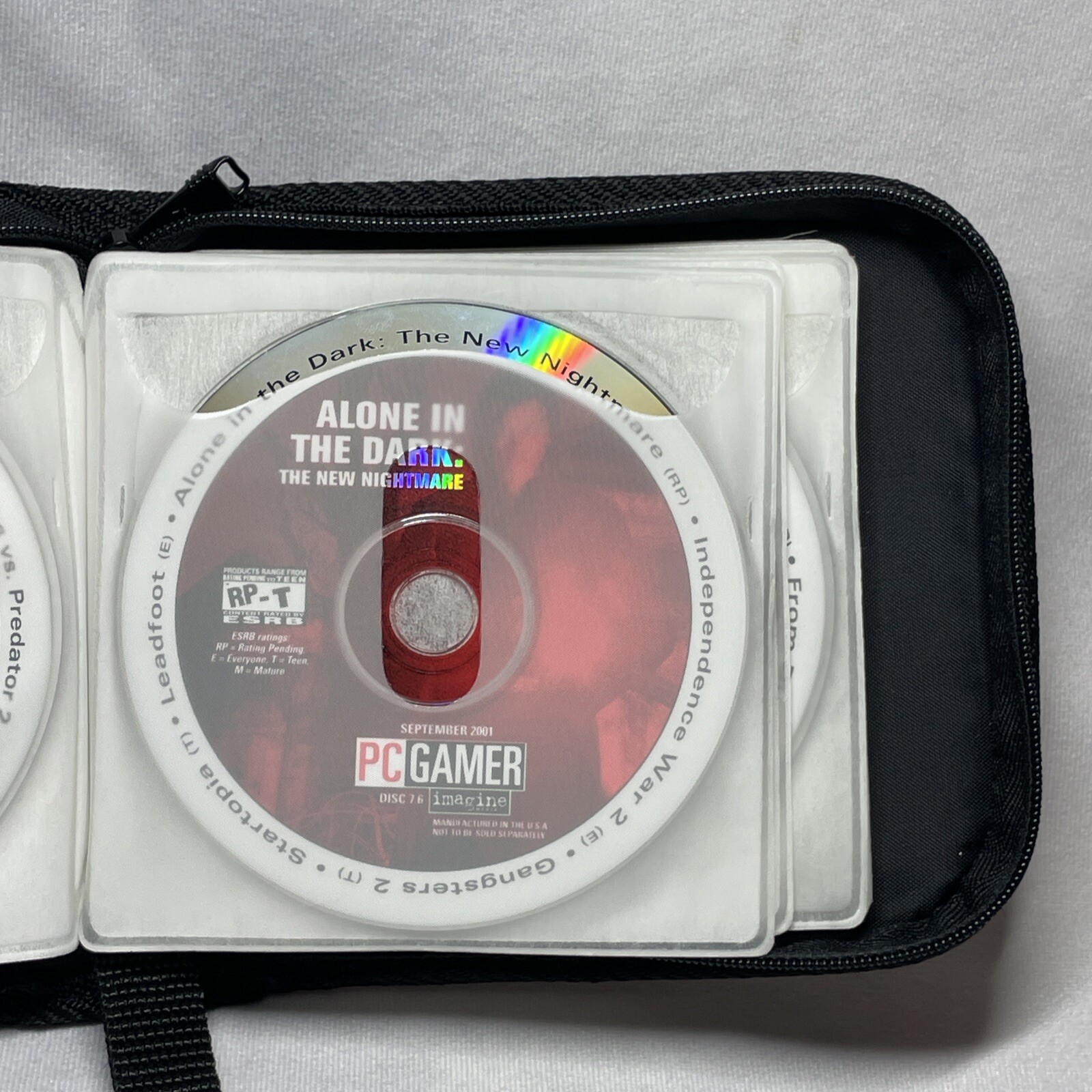 PC Gamer Demo CD Lot 15 Y2K 2000s Vintage Games Zippered Case