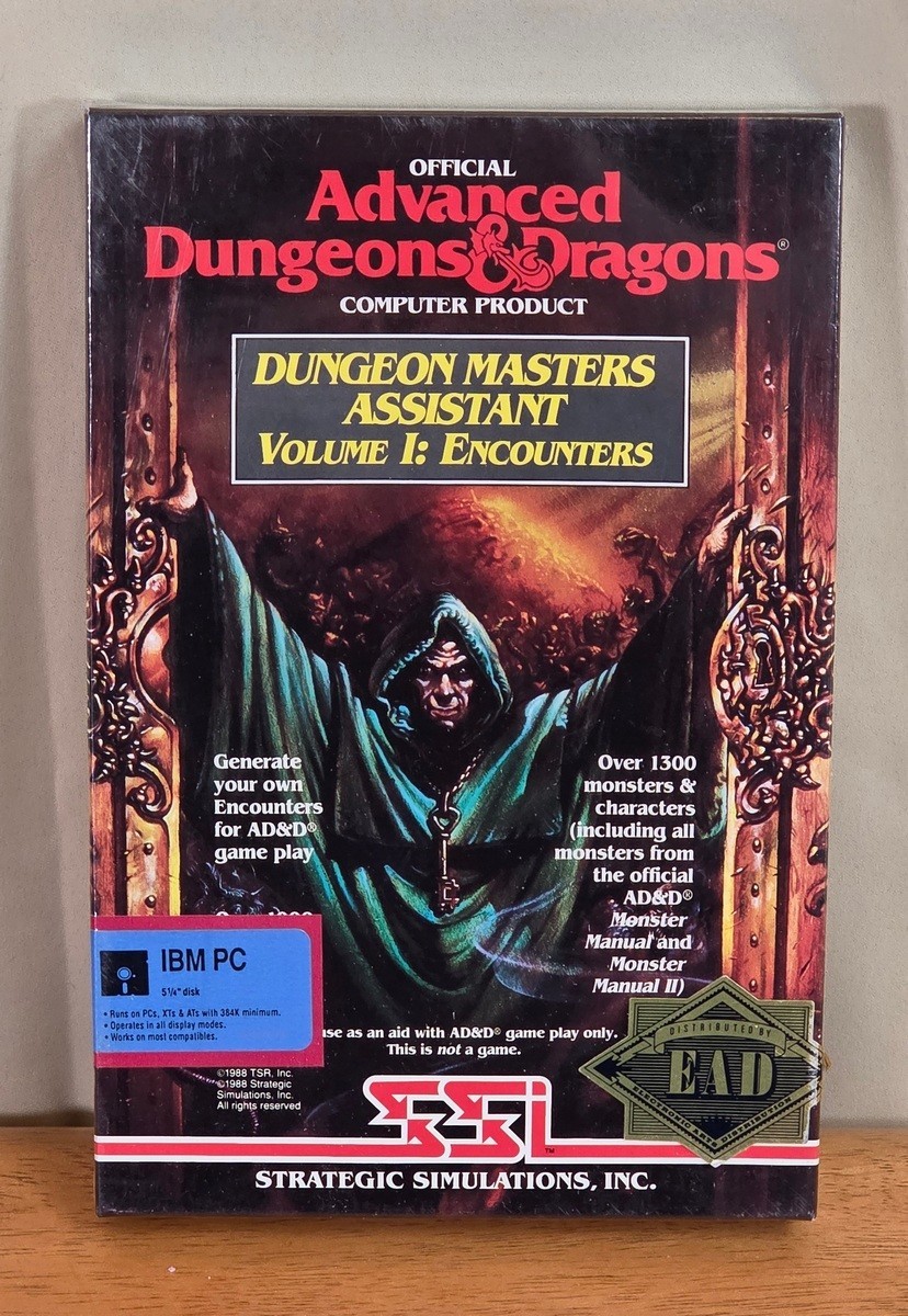 New Sealed AD&D Dungeon Masters Assistant Vol 1 PC Big Box Game IBM Complete