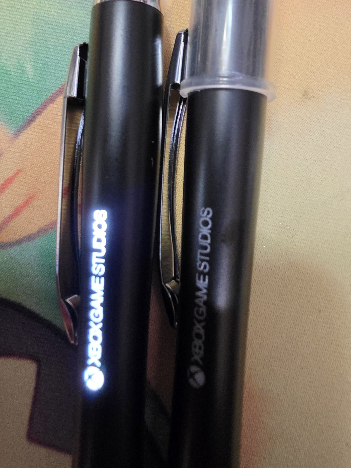 Xbox Promo Pen Lights Up Microsoft Xbox Logo Very Rare Collectible 2 pens
