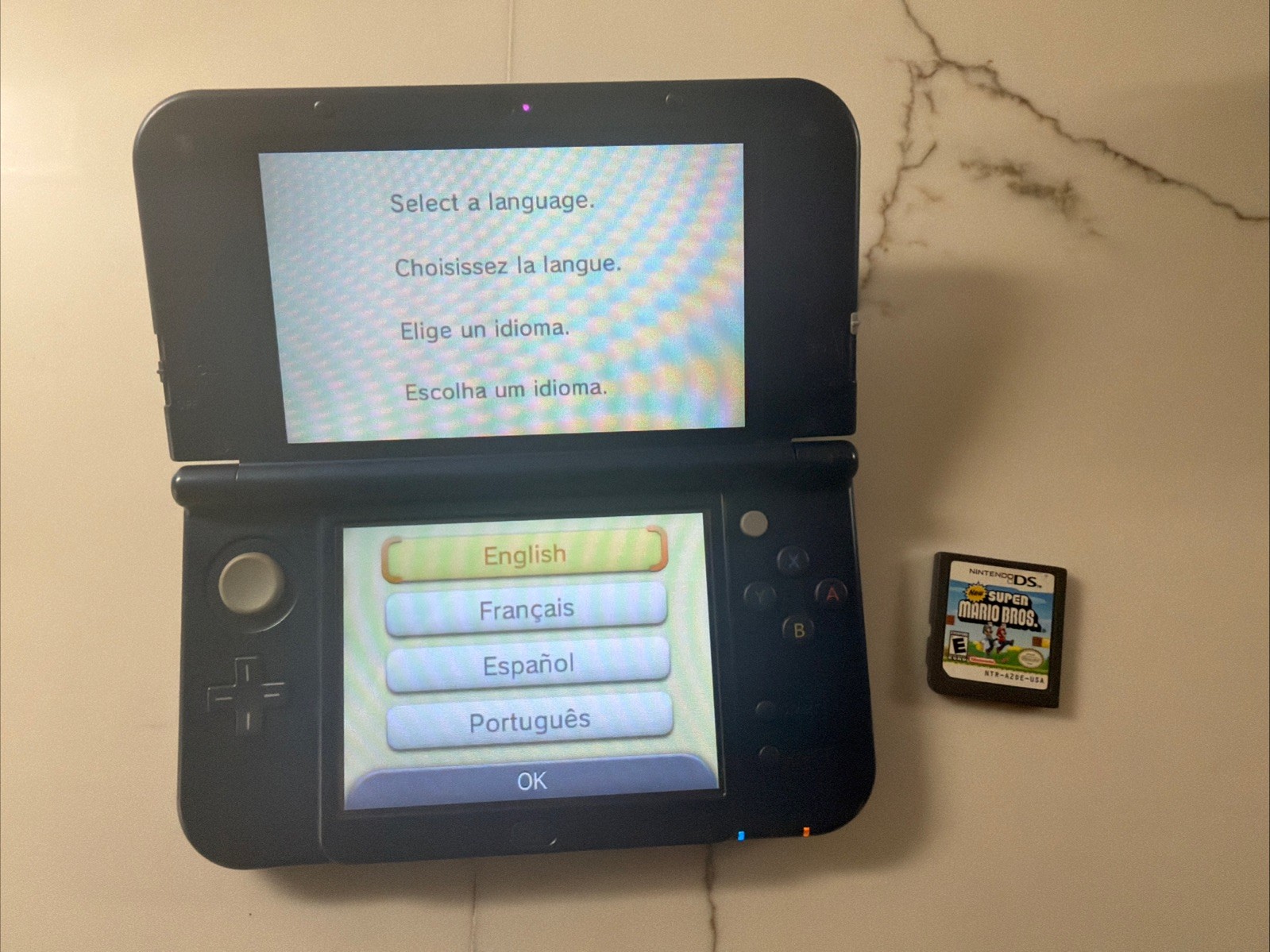 Nintendo 3DS XL Galaxy Edition Handheld Console With Charger, Case, And Game!