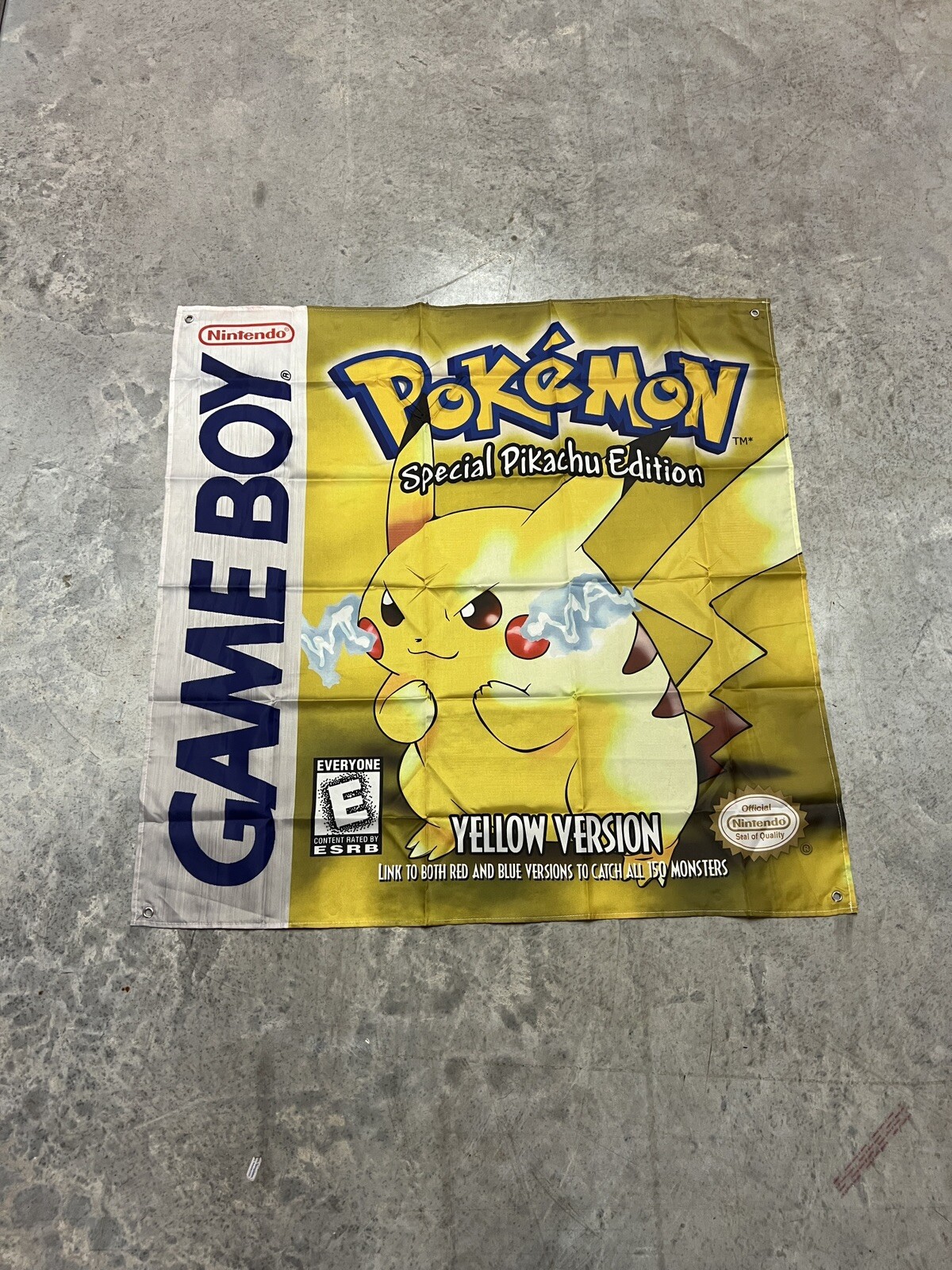 Pokemon Yellow Version Gameboy Wall Flag Banner Tapestry 3 x 3 Ft