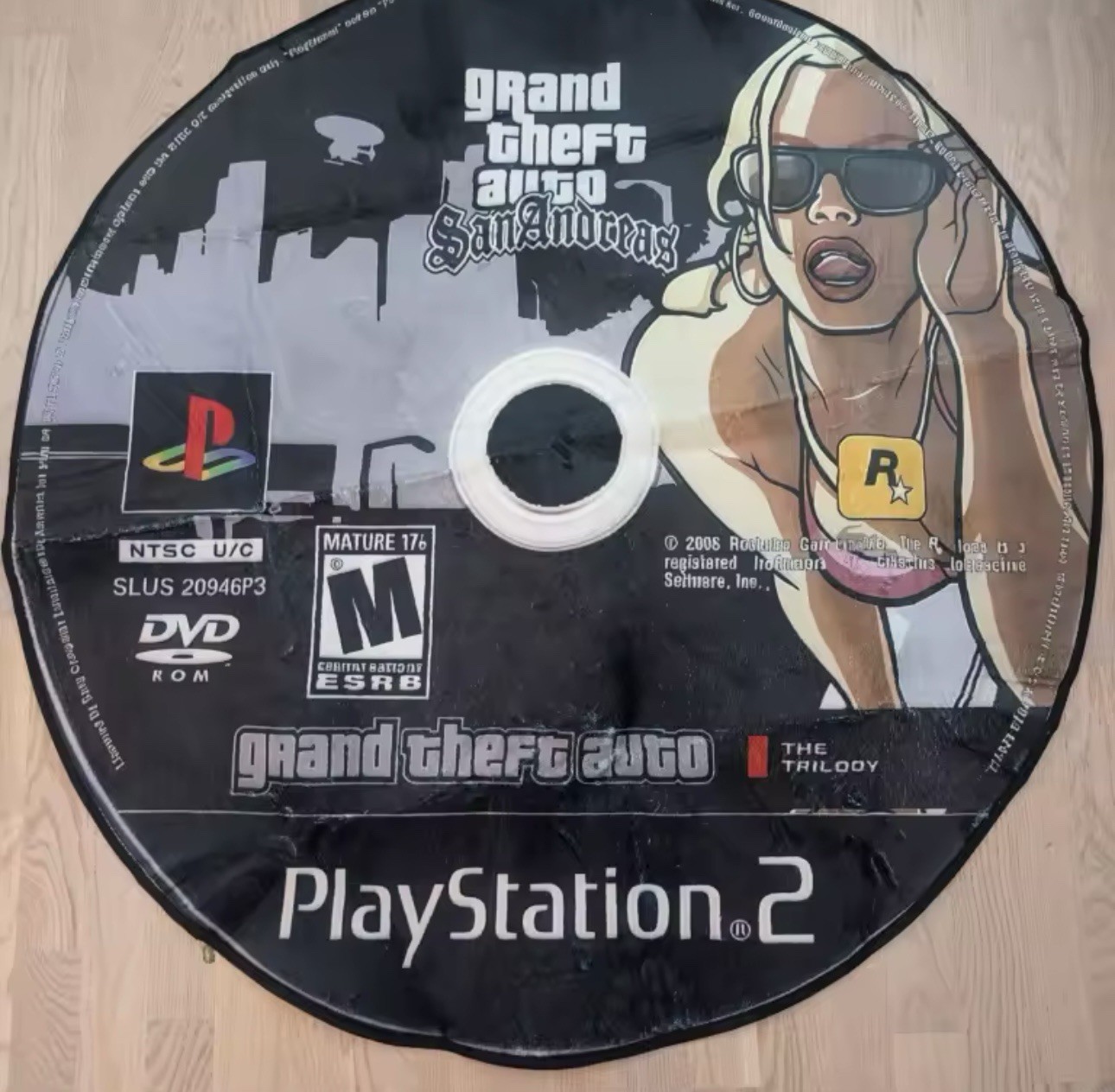 GTA San Andreas PS2 Disc Rug Carpet PlayStation Game Disc Floor Mat Decoration..