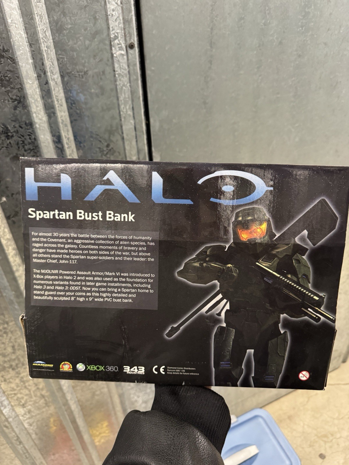 343 Halo 3 Blue Spartan Diamond Select Vinyl Bust Piggy Bank NIB MINT