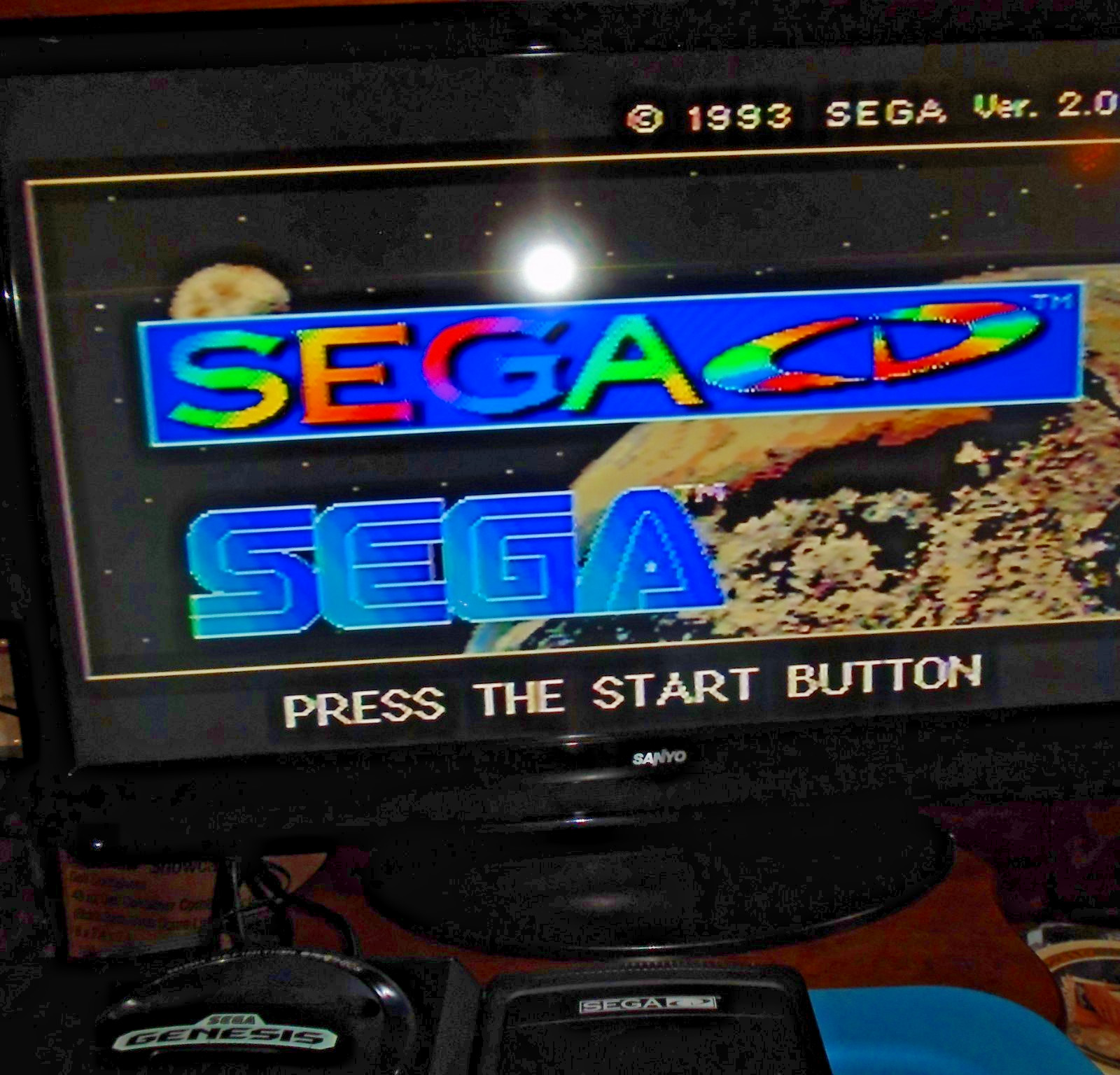 Sega CD Model 2 (MK-4102A) Genesis Model 1 (1601) 2AC 2Controllers 10Games AV RF