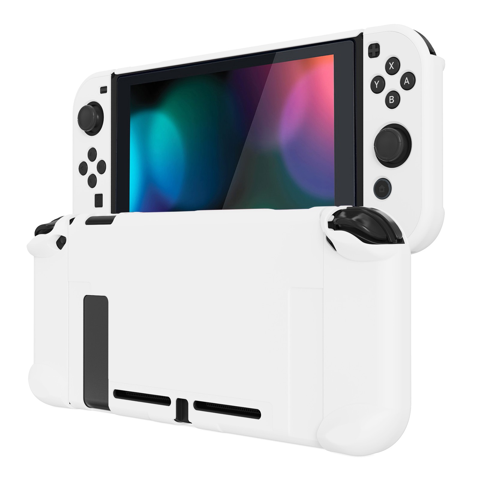 PlayVital Glossy Back Cover for Nintendo Switch Console NS Joycon Hard Shell