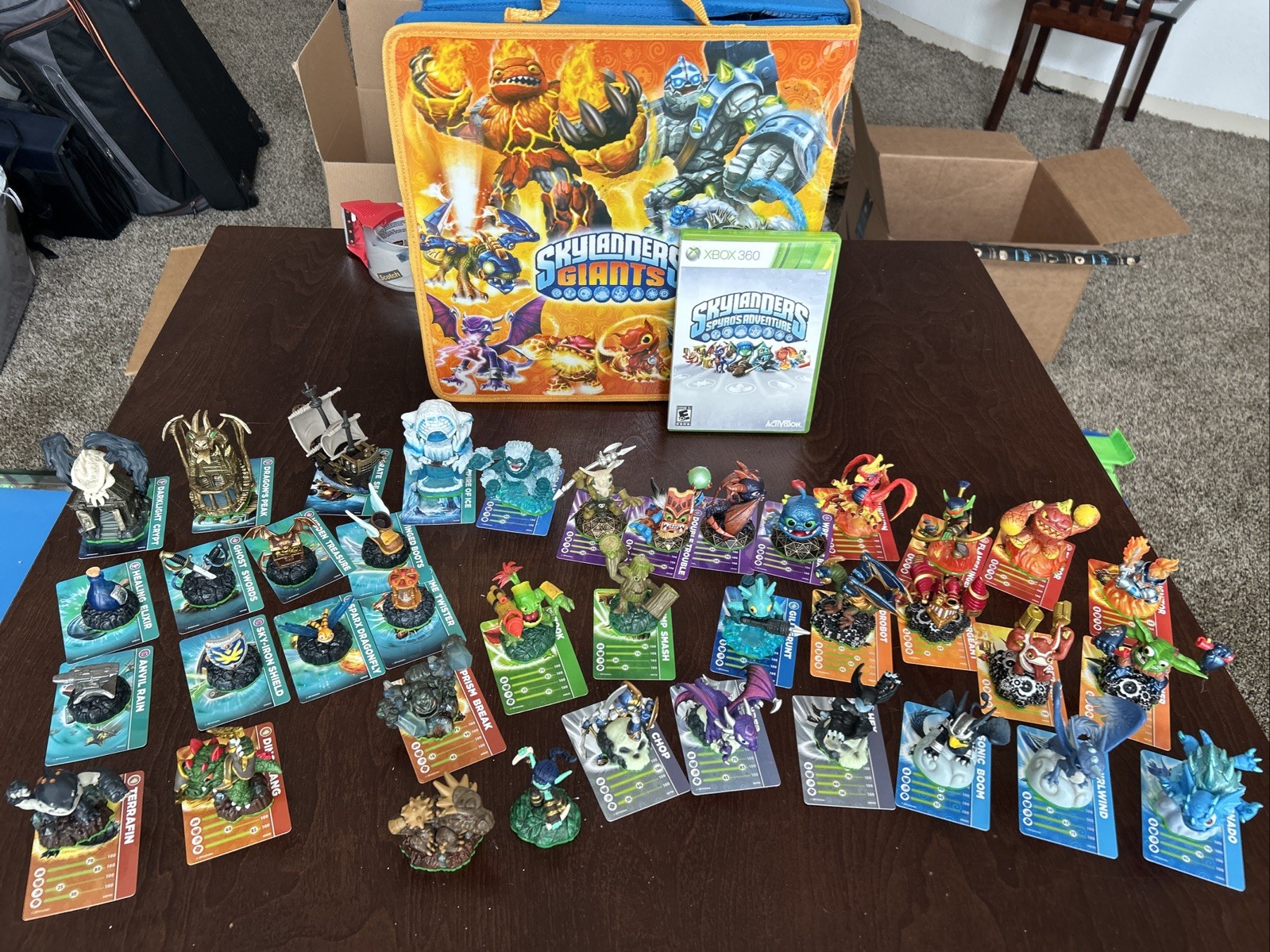 Skylanders Spyros Adventure Lot 39 Figures Carrier Case And Xbox 360 Disk