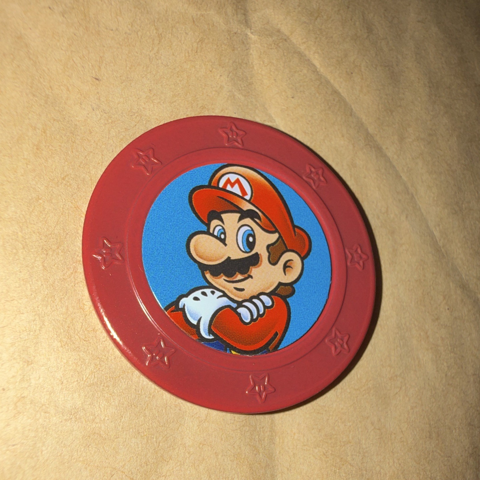 RARE Frankford Candy Super Mario Mario Red Embossed Plastic Coin Token