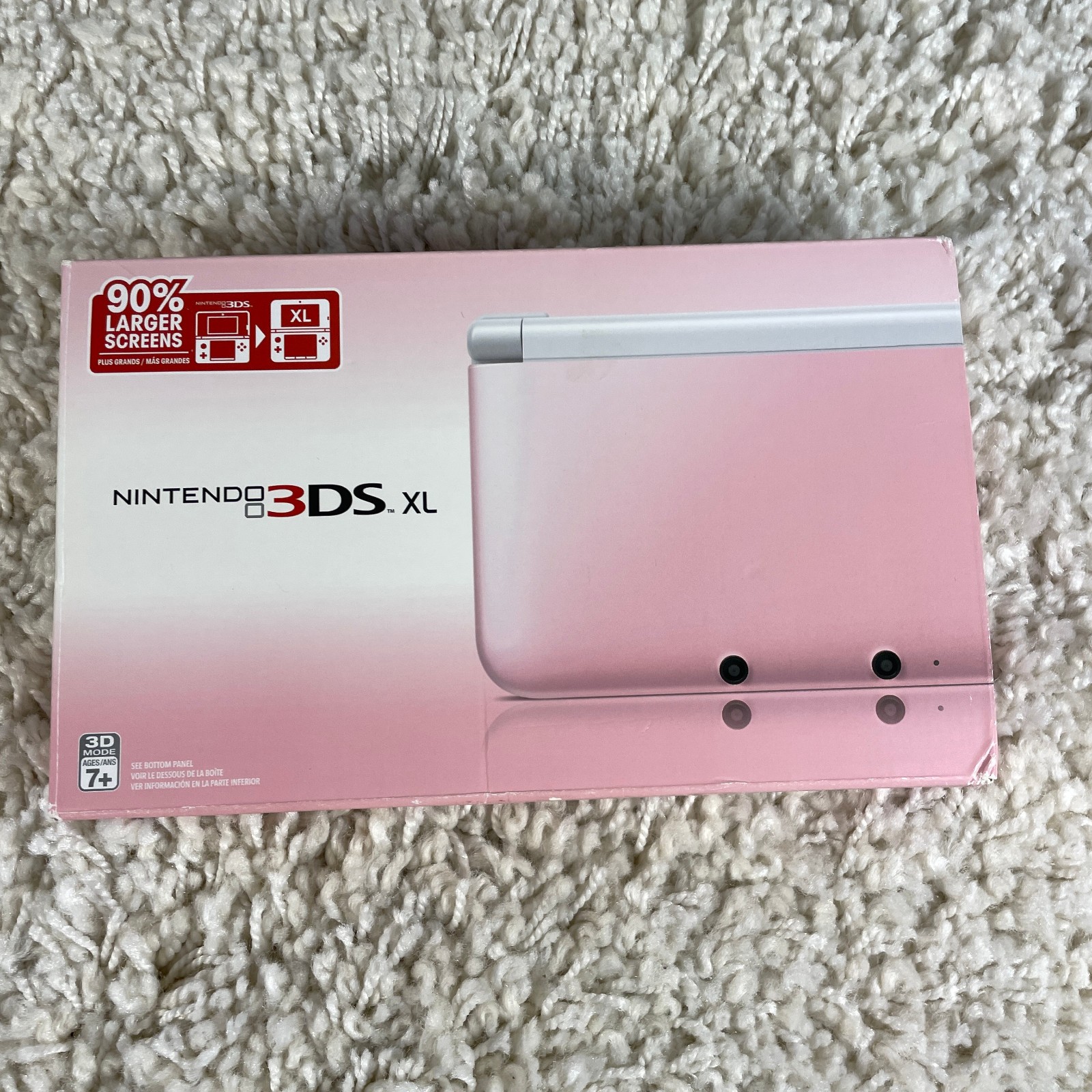 Nintendo 3DS XL Pink White Handheld System Console SPR-001 Complete in Box CIB