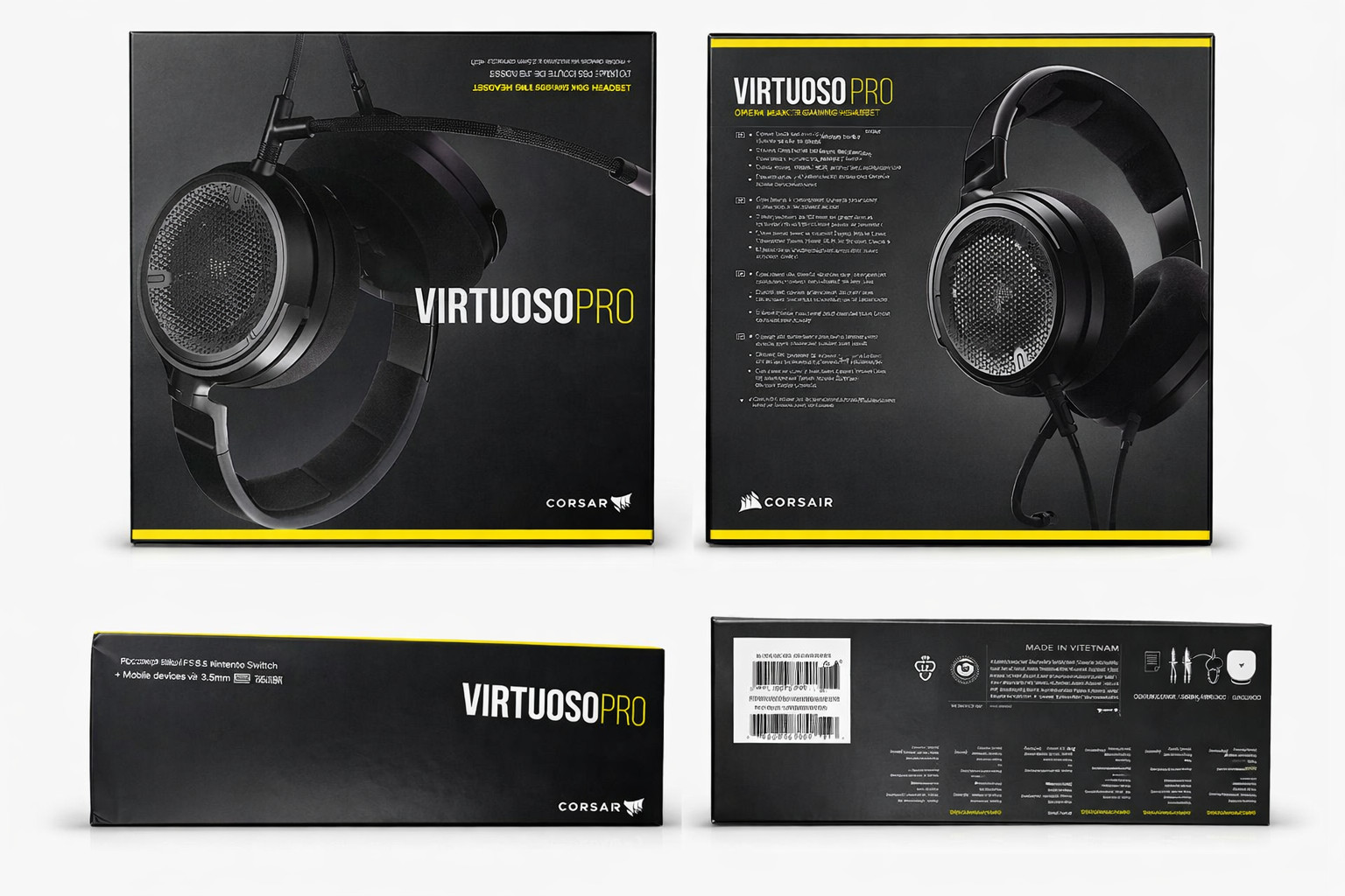 CORSAIR VIRTUOSO PRO Open back Wired Gaming Headset for PC, Mac, PS5/PS4/Switch.