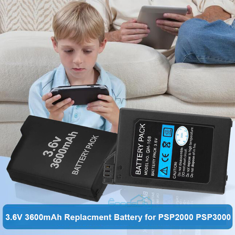 Lot Rechargeable Battery + Charger For PSP 2001 3001 3600mAh 3.6V PSP 2000/3000