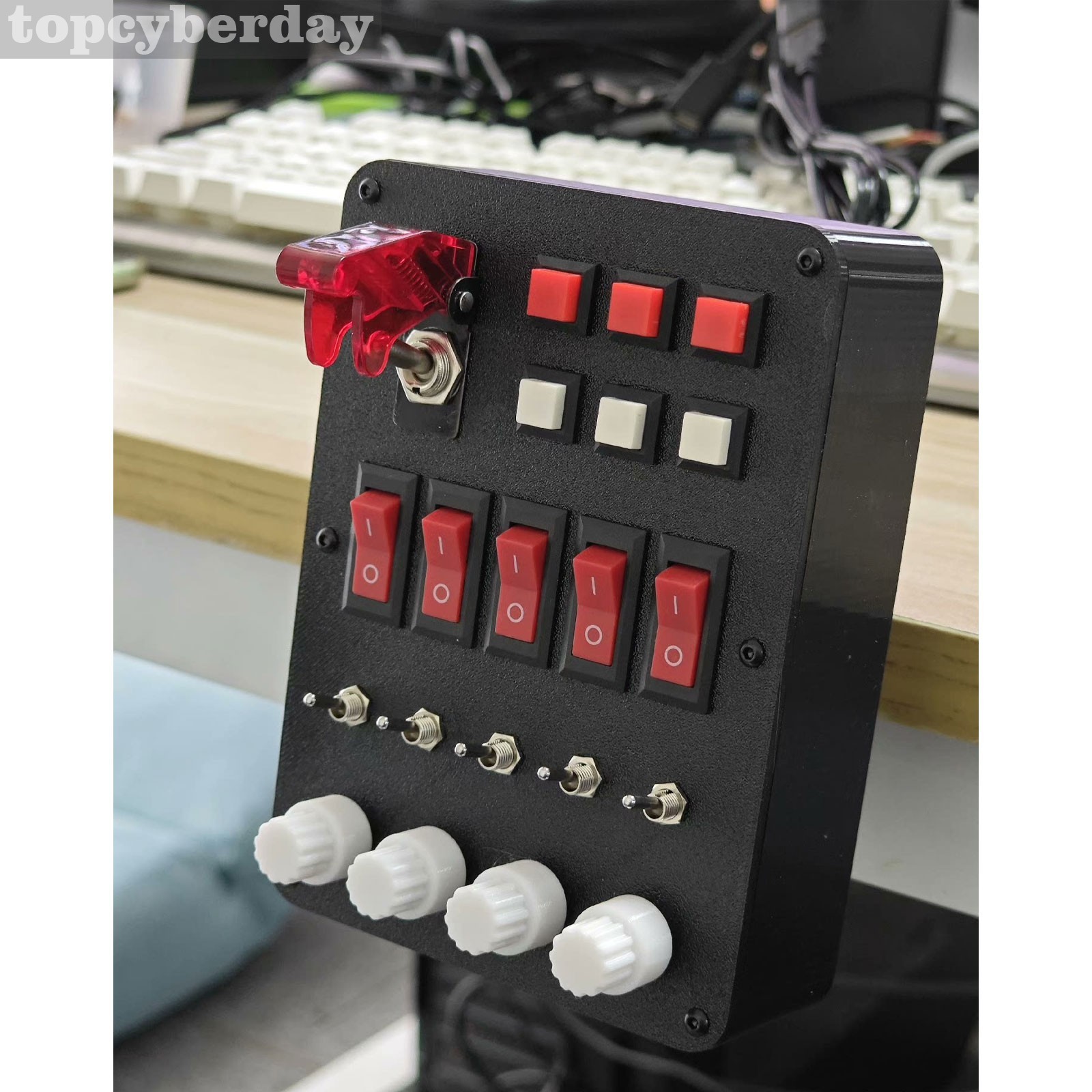 Racing Game/Flight Simulation Central Control Box + Six Self Reset Button Switch