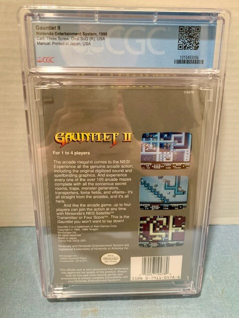 Gauntlet l l – NES – Mindscape – CGC 8.5- CIB -Oval SoQ -1990 – 4 player game!