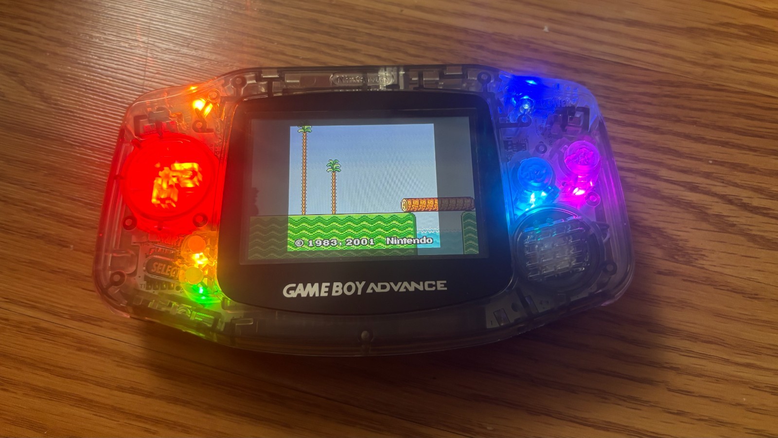 Custom Nintendo Game Boy Advance GBA Smoke Clear V5 Laminated IPS RetroGlow LED