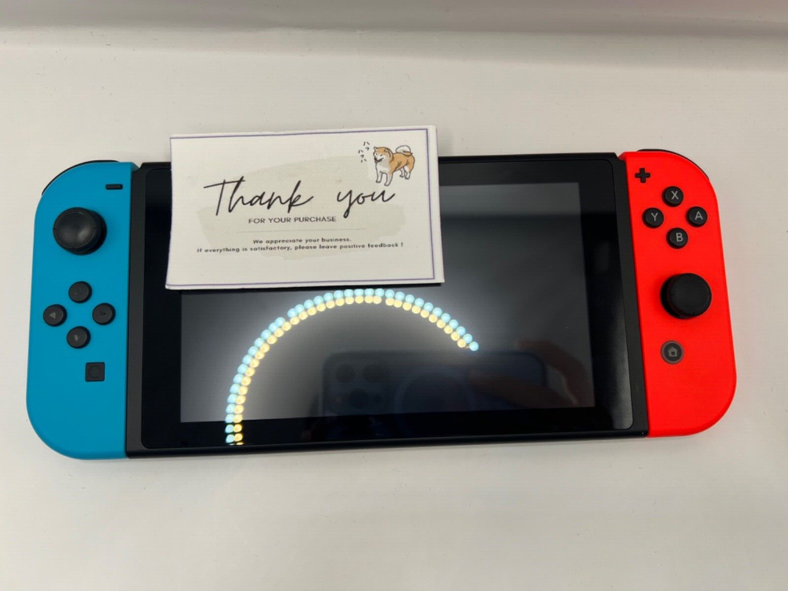 Nintendo Switch Red Blue Console HAC-001 w/ Joy Con + Dock + Charger +HDMI+BOX
