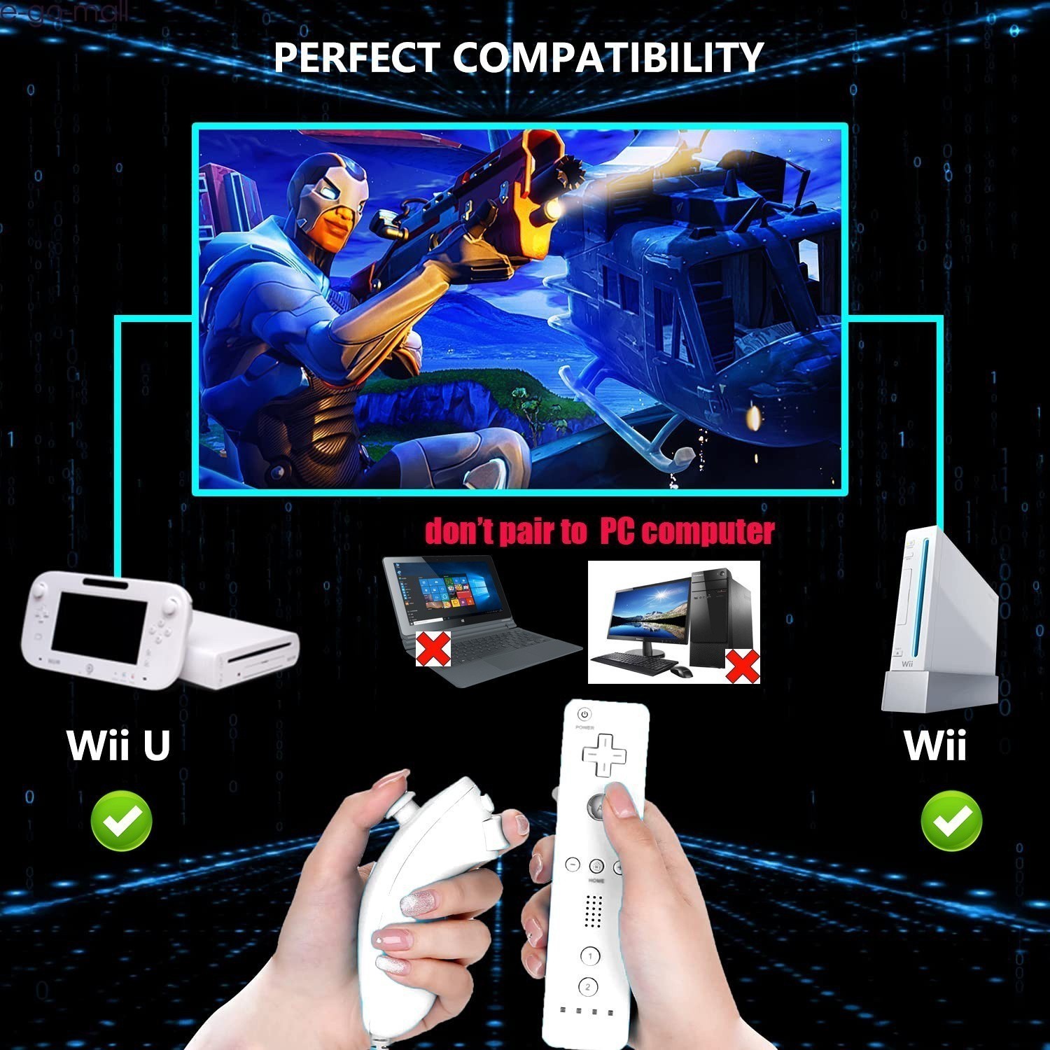 Motion Plus Wii Remote Controller & Nunchuck for Nintendo Wii & Wii U Console