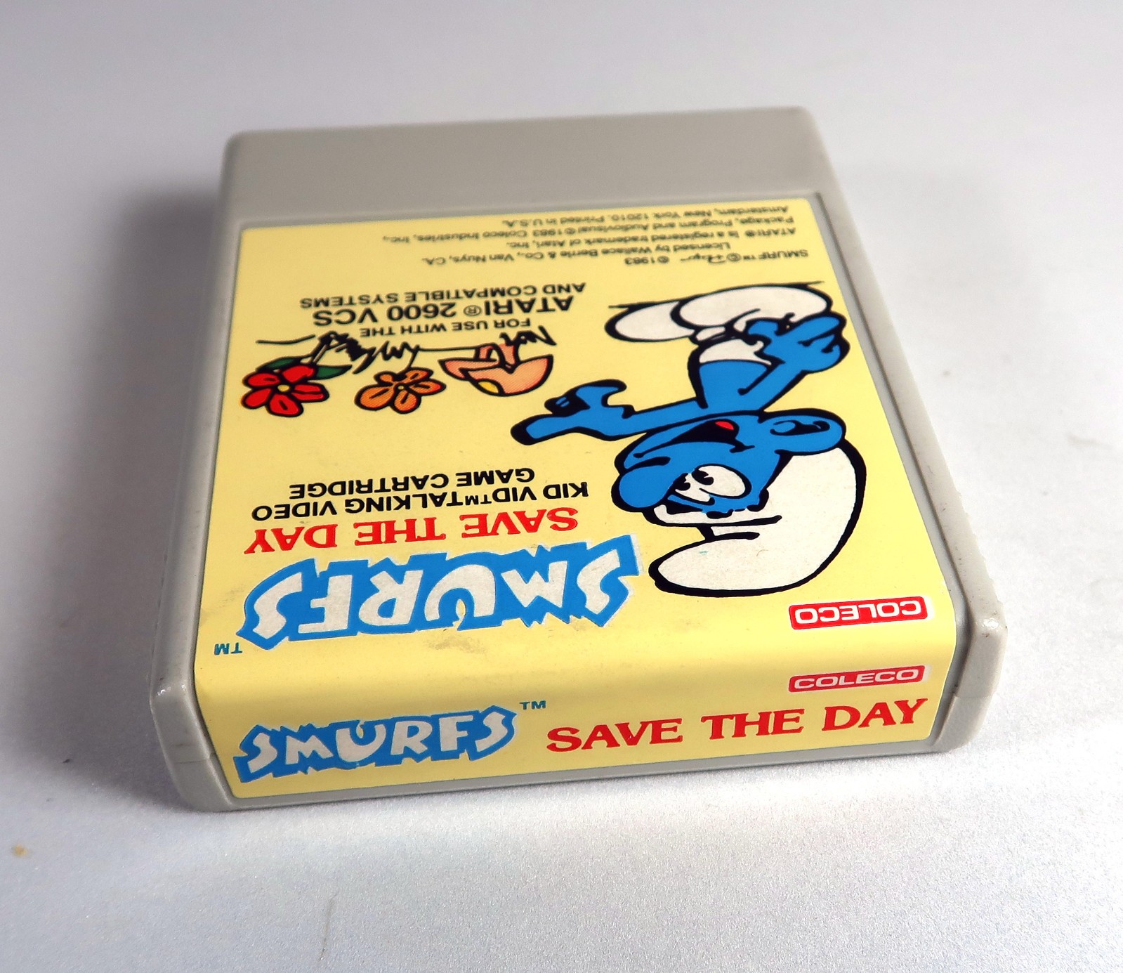 Atari 2600: Smurfs Save the Day Coleco Kid Vid Talking Game Cartridge Works/READ