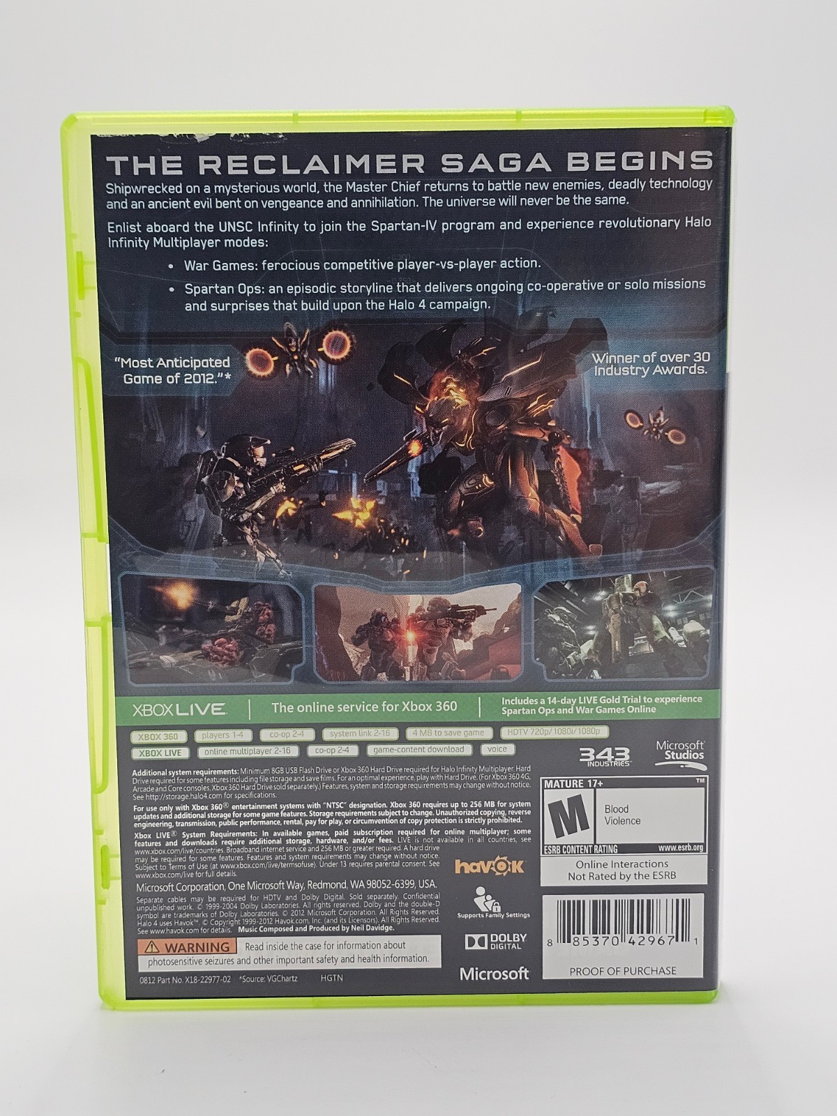 Microsoft Xbox 360 Halo 4 CIB Cleaned & Tested