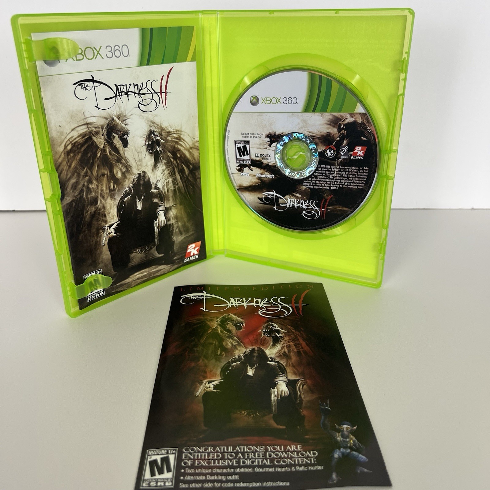 The Darkness II — Limited Edition (Microsoft Xbox 360, 2012) Complete CIB