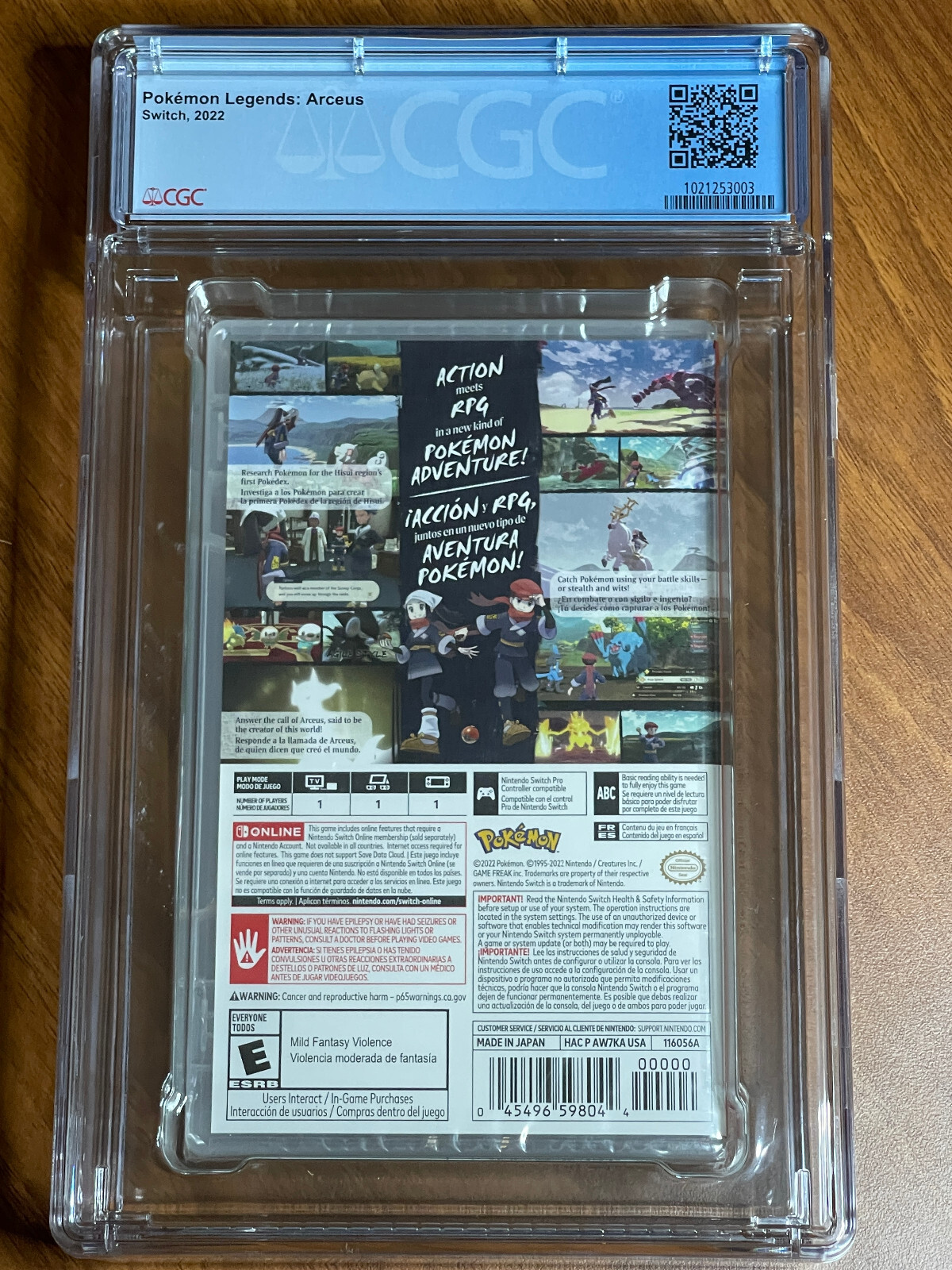 NEW 2022 SWITCH Pokemon LEGENDS ARCEUS 1st Print CGC Graded 9.8 Y-Fold A++ MINT
