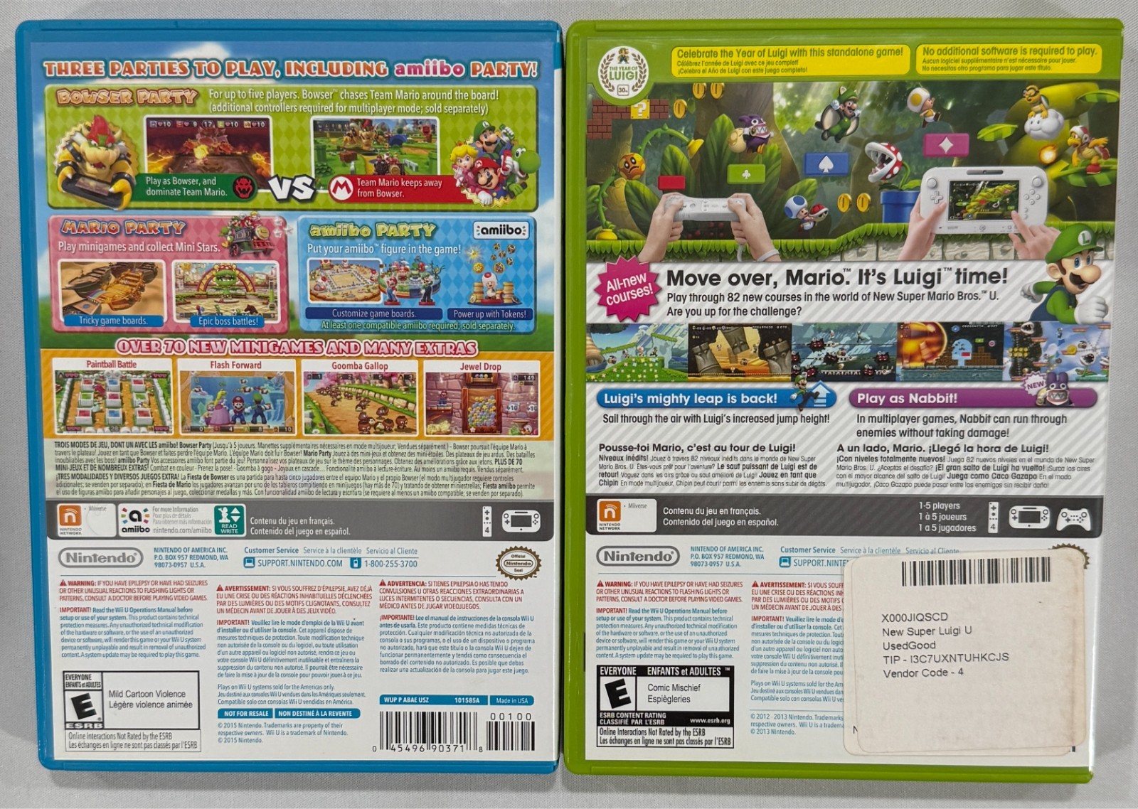 6 Wii U Games Lot – CIB – Smash Bros, Donkey Kong, Mario Party 10, Mario Kart 8