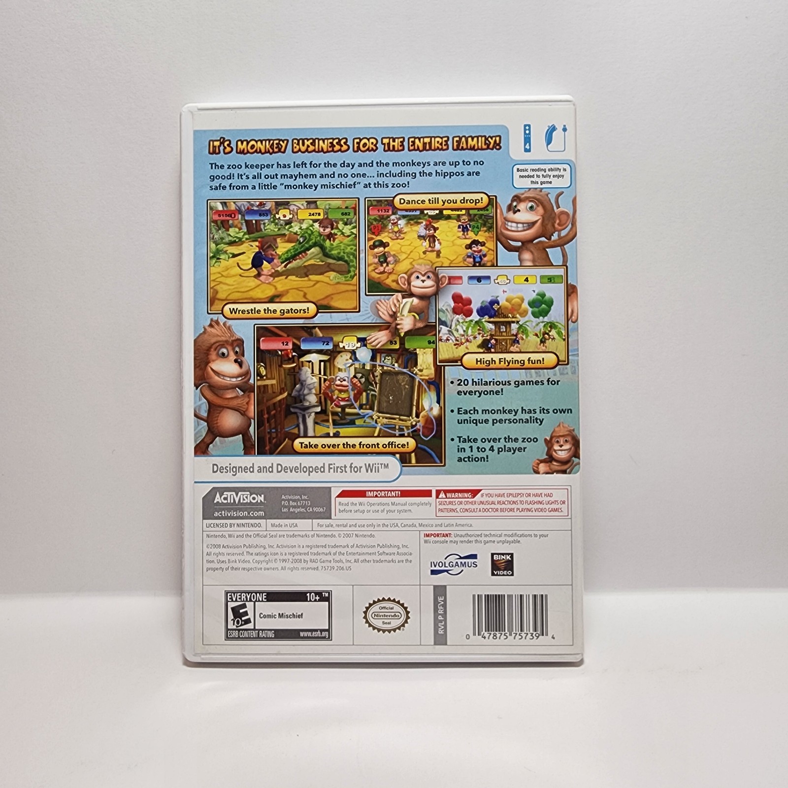 Monkey Mischief! Party Time (Nintendo Wii, 2008) Complete In Box (CIB)