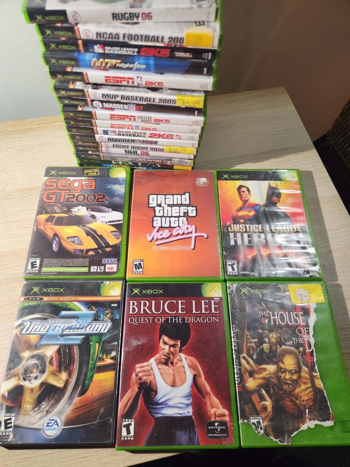 Microsoft Xbox Game Collection 23 Games 3 Wireless Controllers 1698/1537